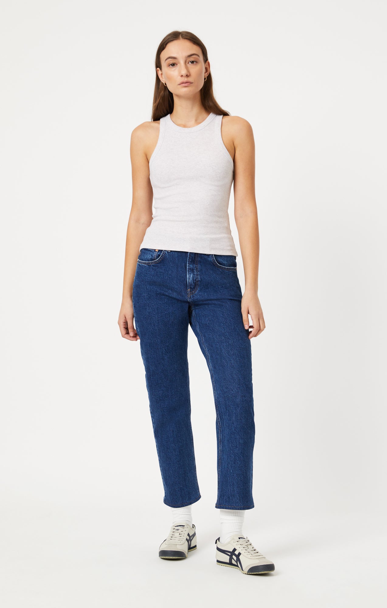 RACER BACK TANK TOP IN OATMEAL - Mavi Jeans
