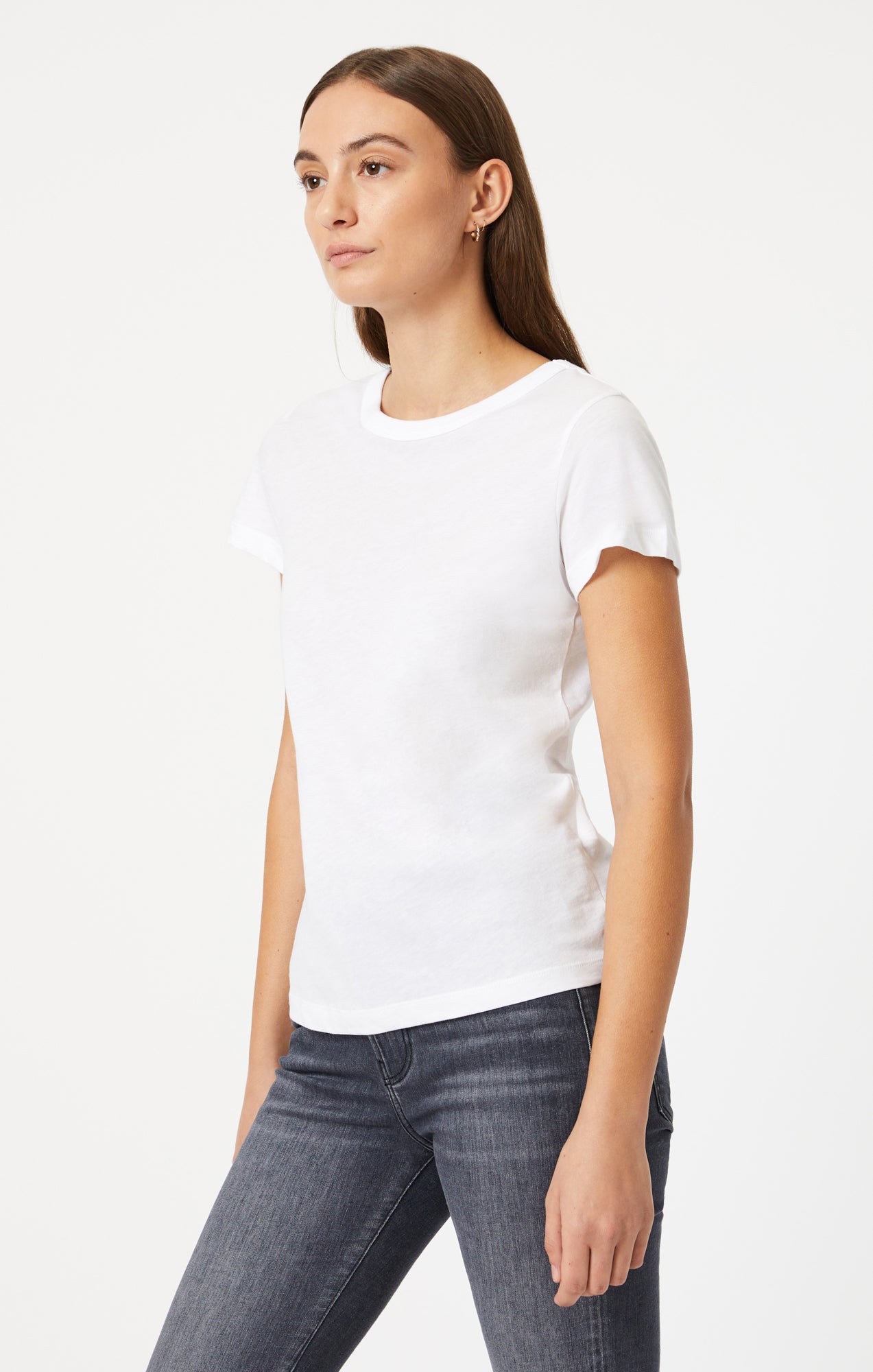 SLIM CREW NECK T-SHIRT IN WHITE - Mavi Jeans