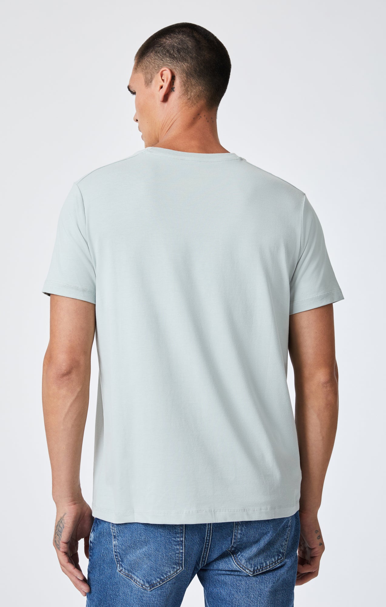 CREW NECK T-SHIRT IN SLATE GREY NATURAL DYE - Mavi Jeans