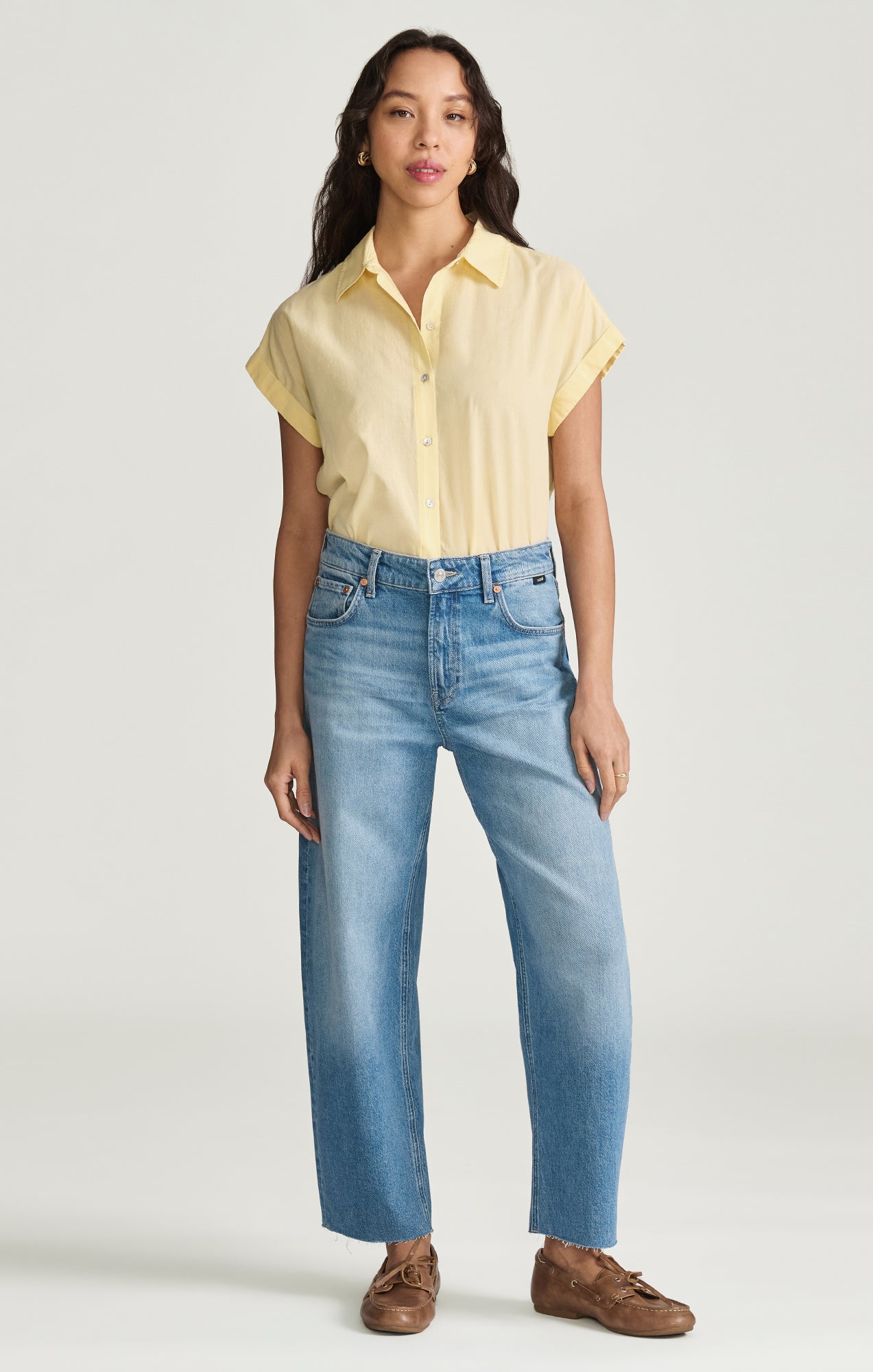 NICA CROPPED BARREL IN LIGHT BRUSHED CLASSIC BLUE - Mavi Jeans