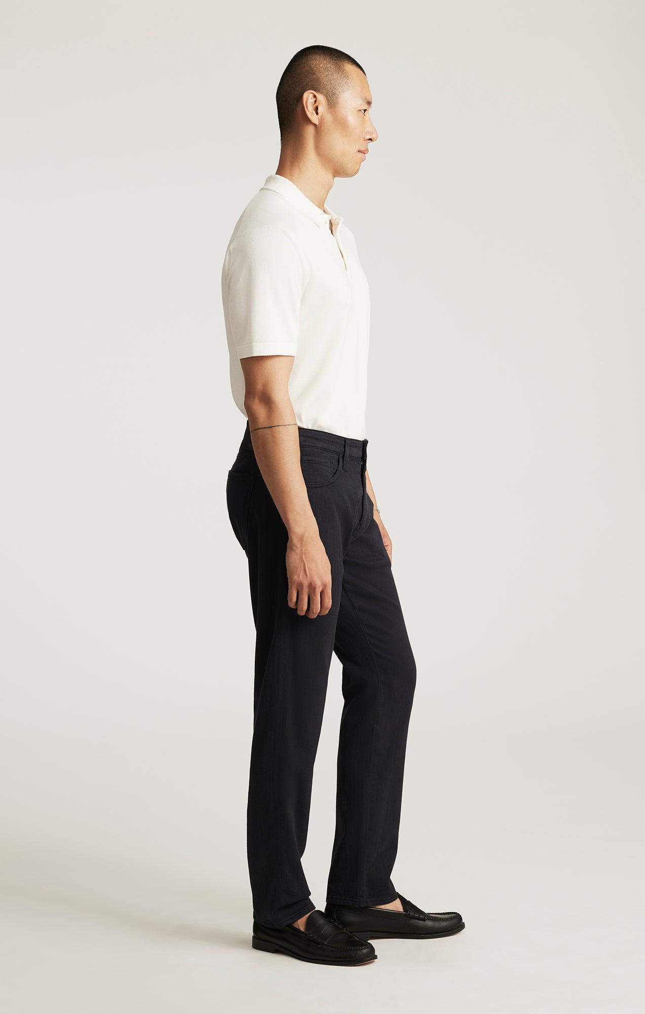 MARCUS SLIM STRAIGHT LEG IN NAVY HERRINGBONE - Mavi Jeans