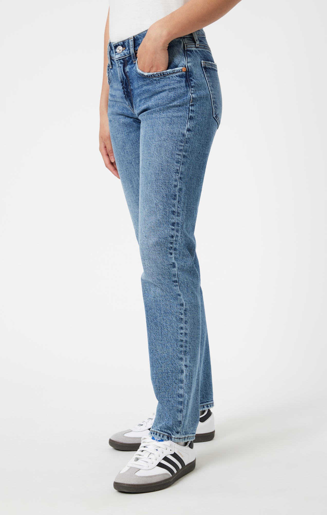 MIRELLA STRAIGHT LEG IN MID BRUSHED CLASSIC BLUE - Mavi Jeans