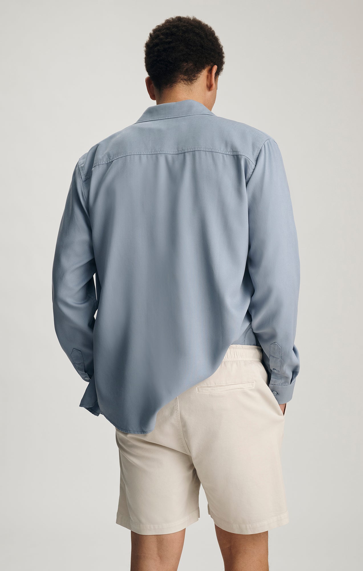 TENCEL DRAWSTRING 7" INSEAM SHORTS IN LUNAR ROCK - Mavi Jeans