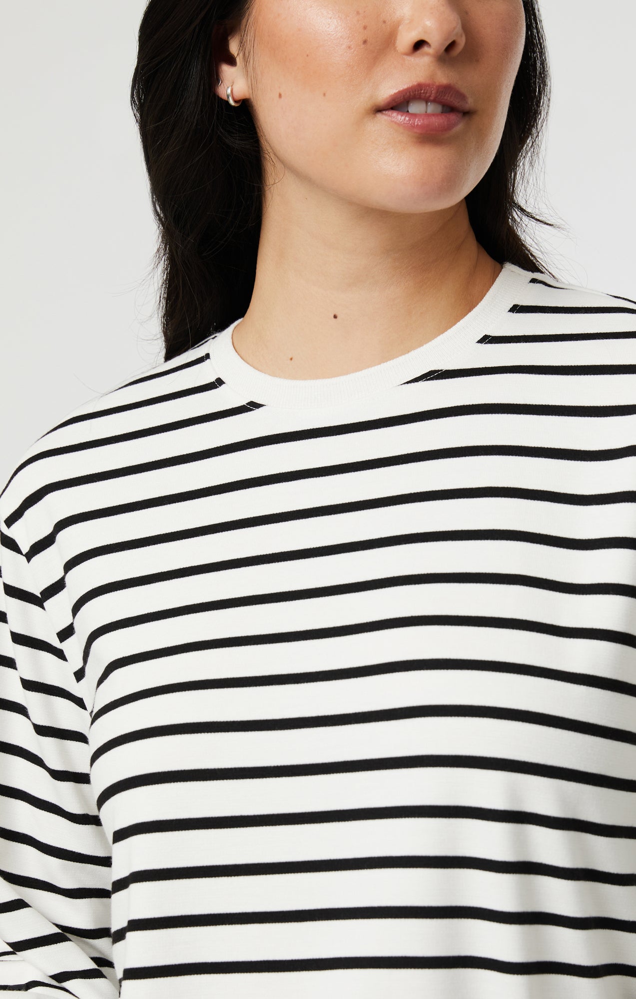 Mavi Women s Striped Long Sleeve Blouse In Black White Stripe