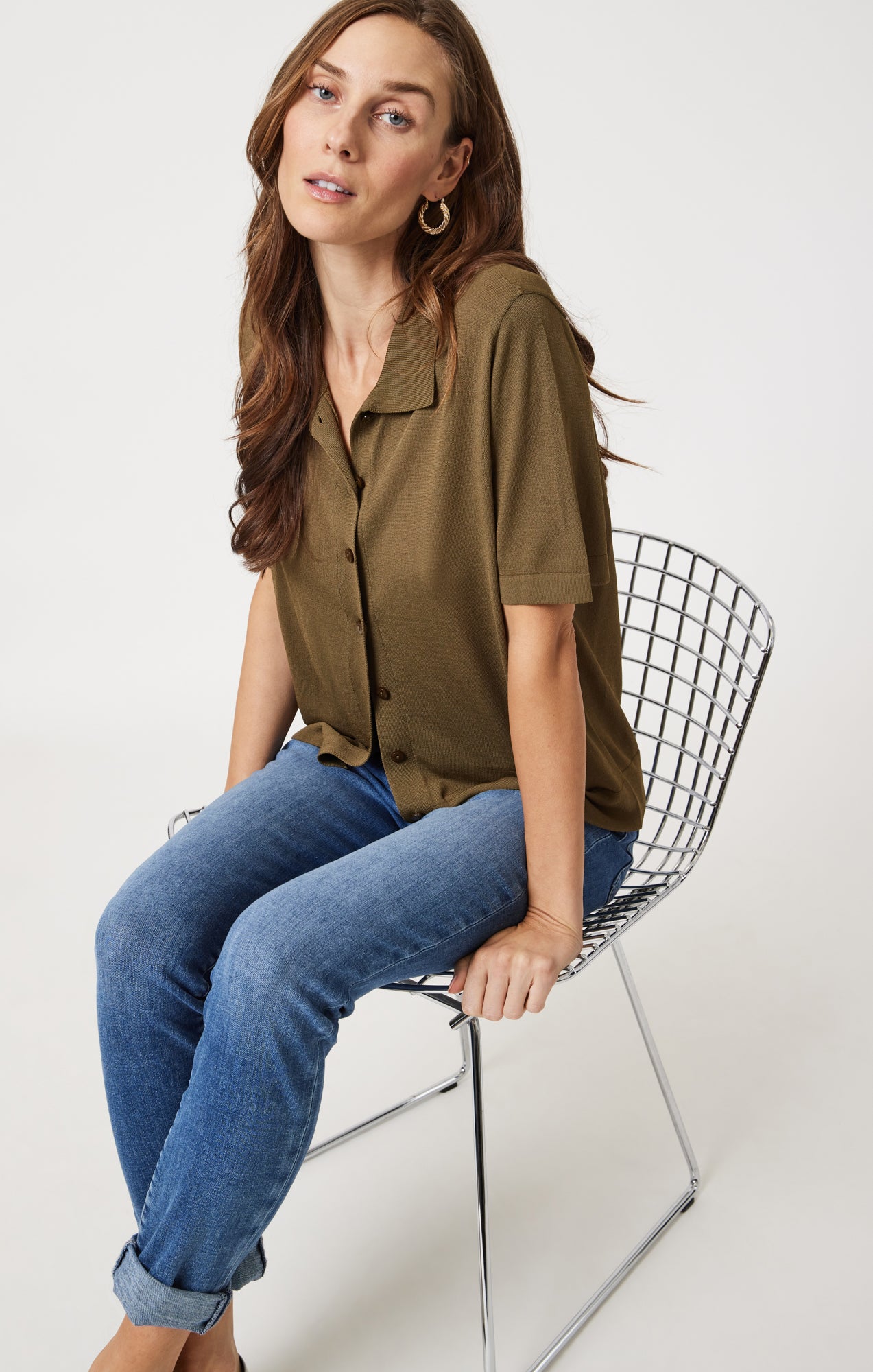 KATHLEEN SLIM BOYFRIEND IN MID BRUSHED FEATHER BLUE - Mavi Jeans