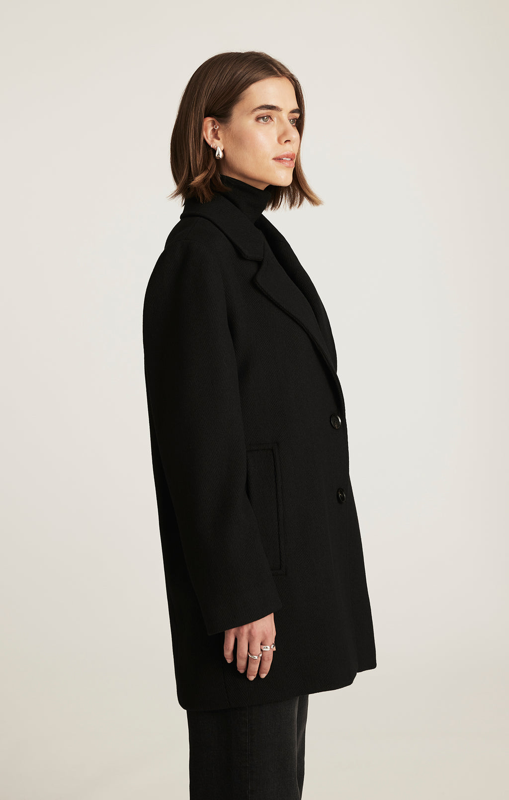 EDITION PEACOAT IN BLACK - Mavi Jeans