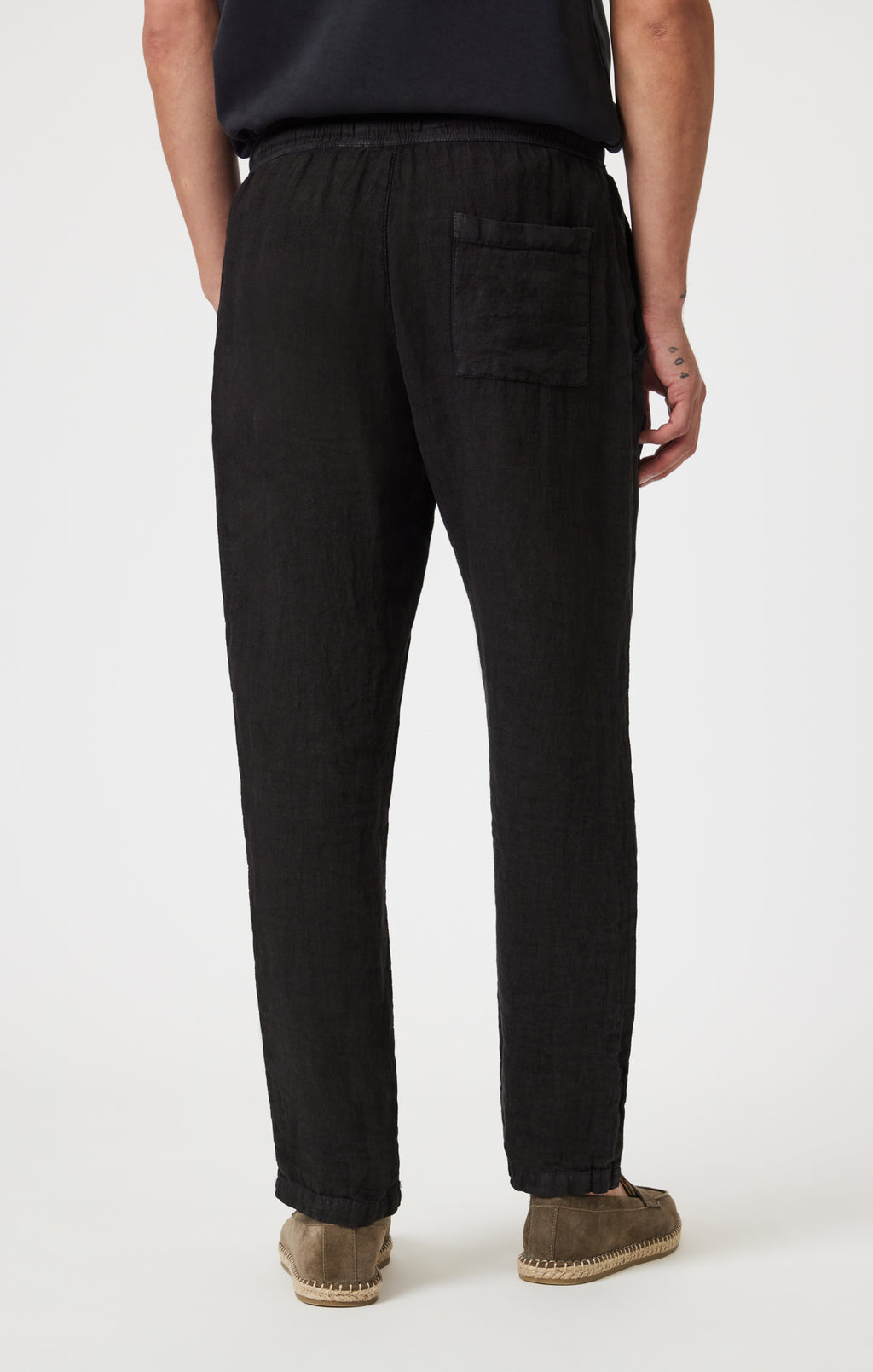 DRAWSTRING LINEN PANTS IN BLACK - Mavi Jeans