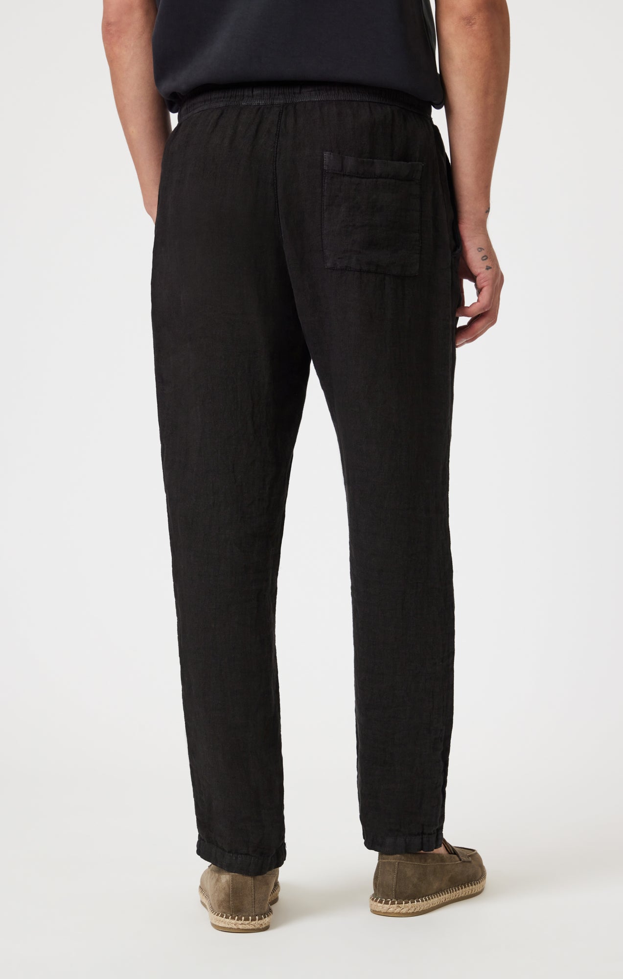 DRAWSTRING LINEN PANTS IN BLACK - Mavi Jeans