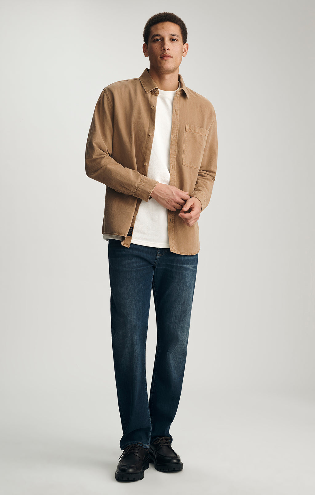 TENCEL™ ONE POCKET BUTTON-UP SHIRT IN TIGER'S EYE - Mavi Jeans