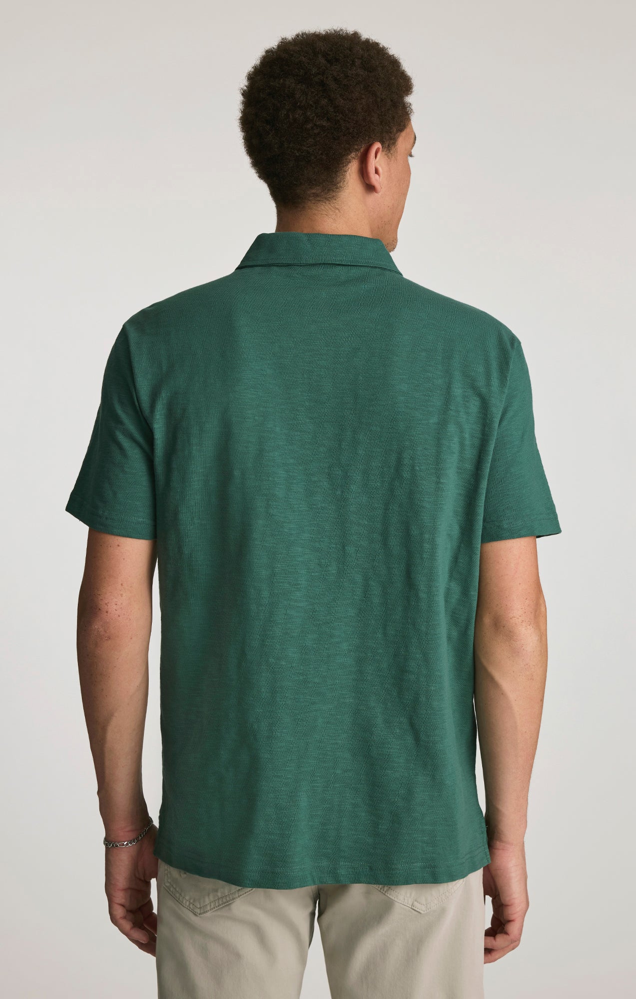 SLUB POLO T-SHIRT IN BISTRO GREEN