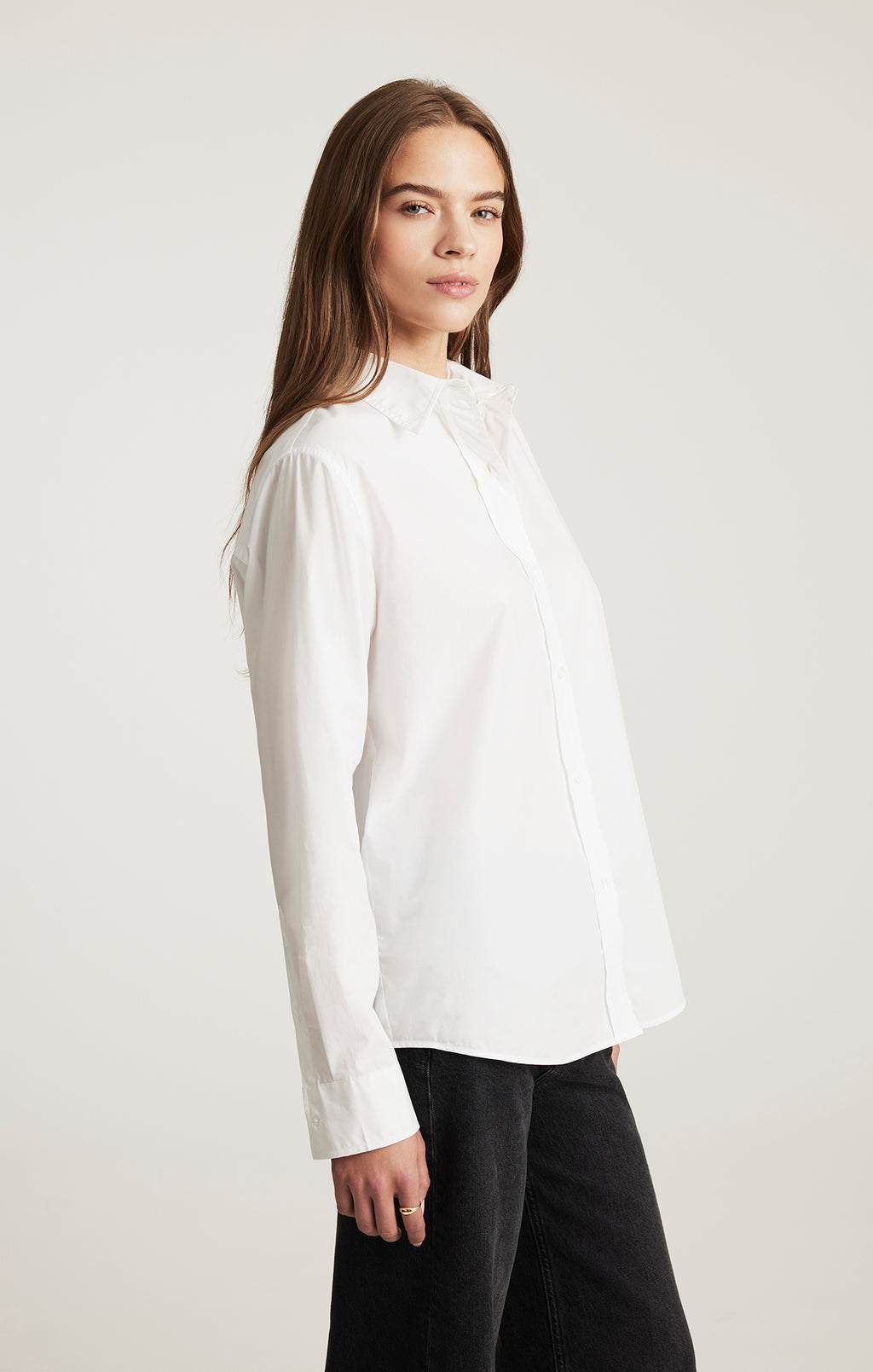 LONG SLEEVE BUTTON-UP SHIRT IN WHITE - Mavi Jeans