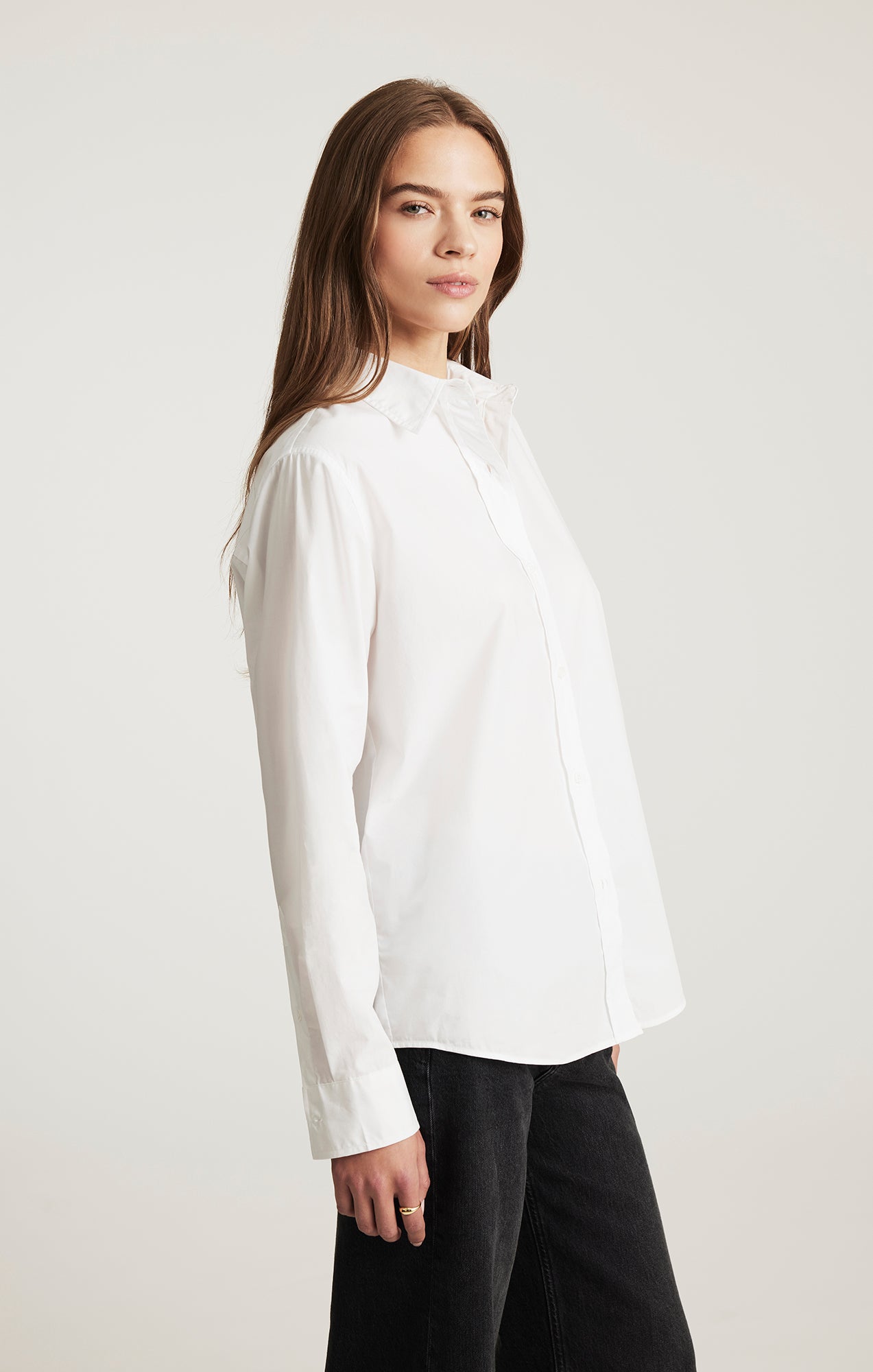 LONG SLEEVE BUTTON-UP SHIRT IN WHITE - Mavi Jeans