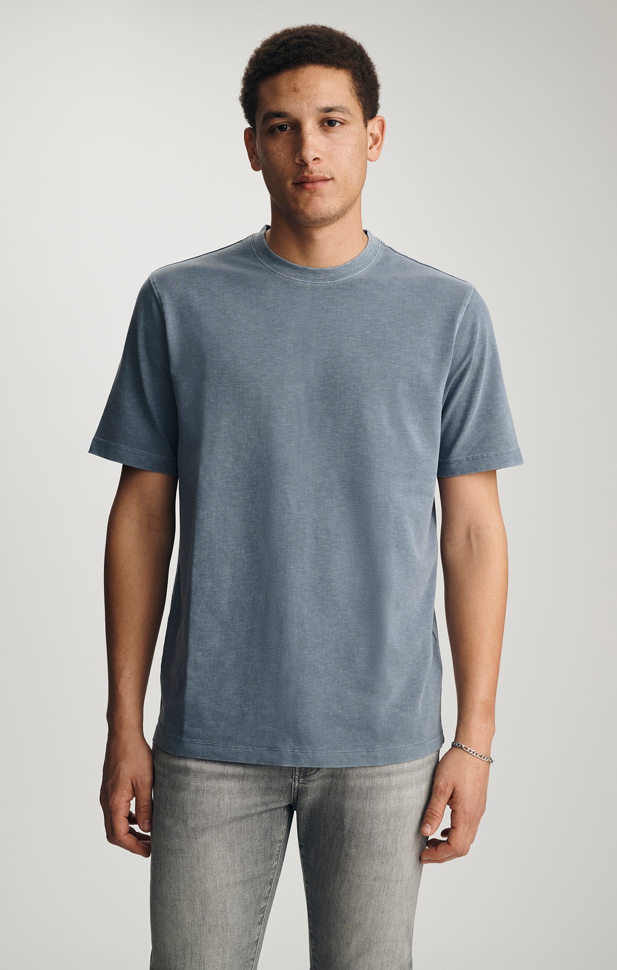 SOFT SLUB CREW NECK T-SHIRT IN FLINT STONE