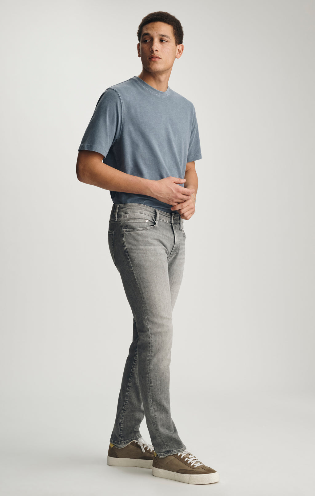 JAKE SLIM LEG IN GREY BRUSHED FEATHER BLUE - Mavi Jeans