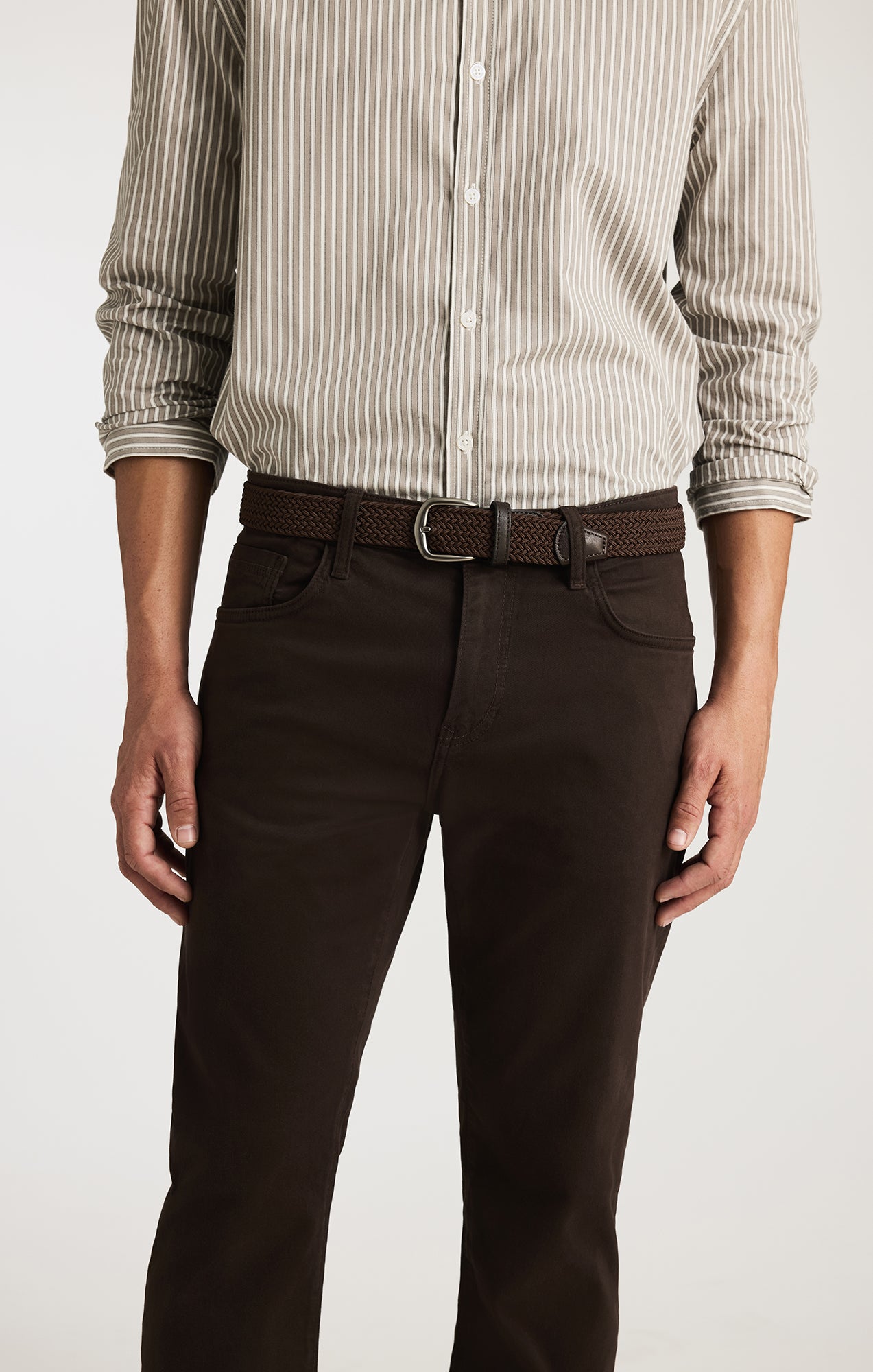 BRAIDED BELT IN BROWN