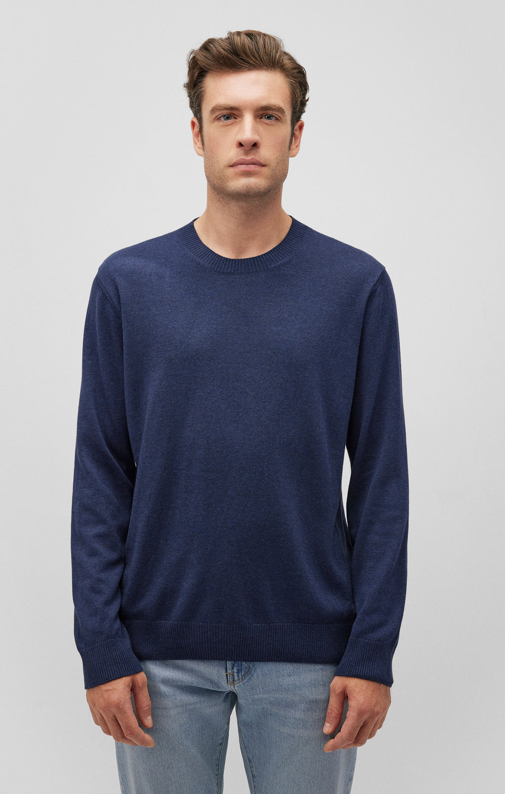 CREW NECK SWEATER IN BLACK IRIS - Mavi Jeans