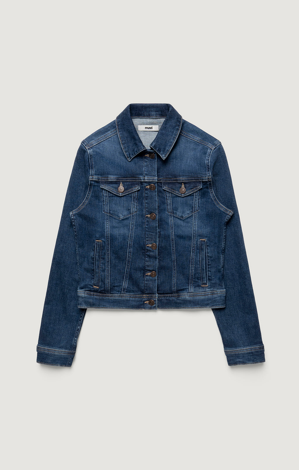 CECILIA DENIM JACKET IN DARK BRUSHED FLEX BLUE - Mavi Jeans