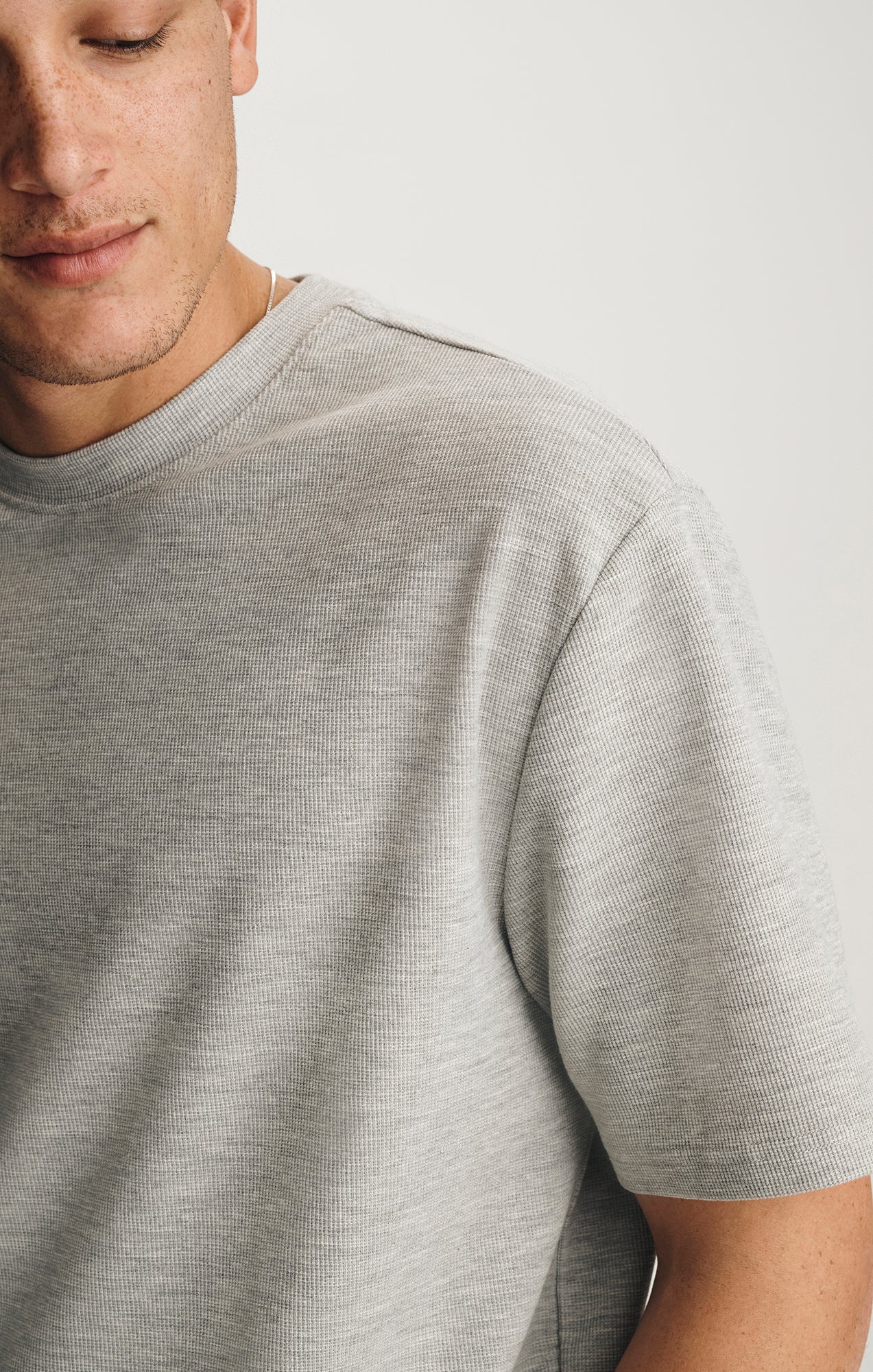 CREW NECK T-SHIRT IN GREY MELANGE - Mavi Jeans