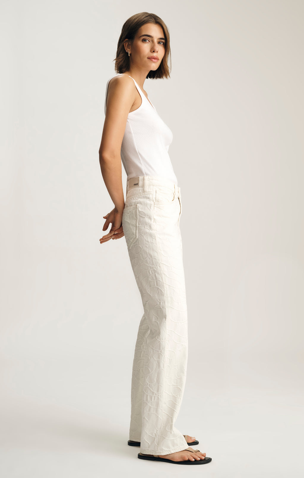 TAYLOR STRAIGHT LEG IN BEIGE EMBROIDERED DENIM - Mavi Jeans