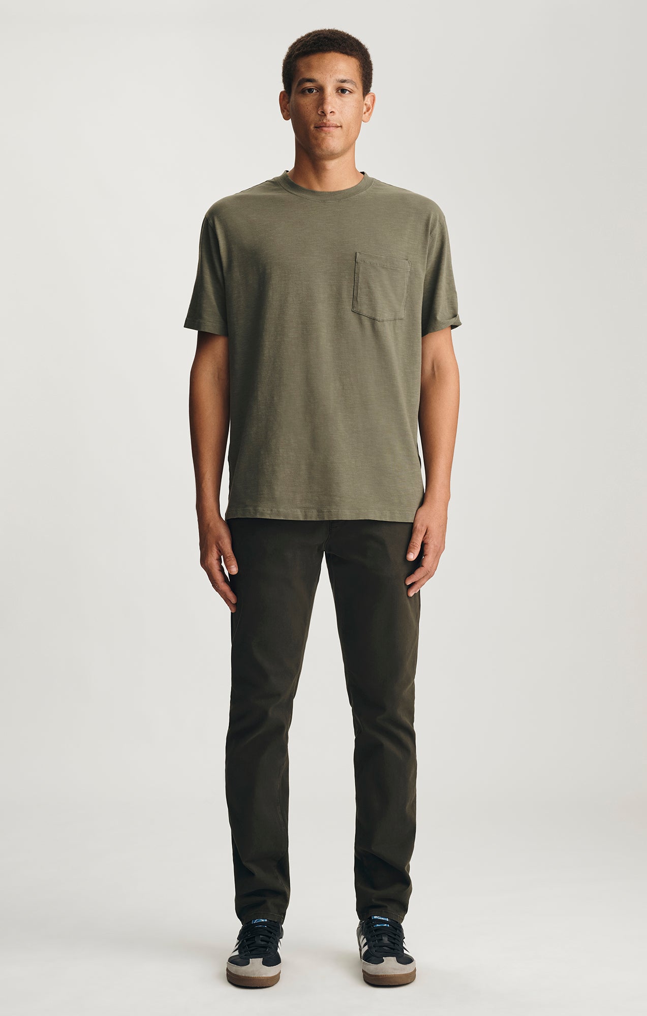 MILTON SLIM STRAIGHT CHINO IN DARK GREEN CASUAL TWILL