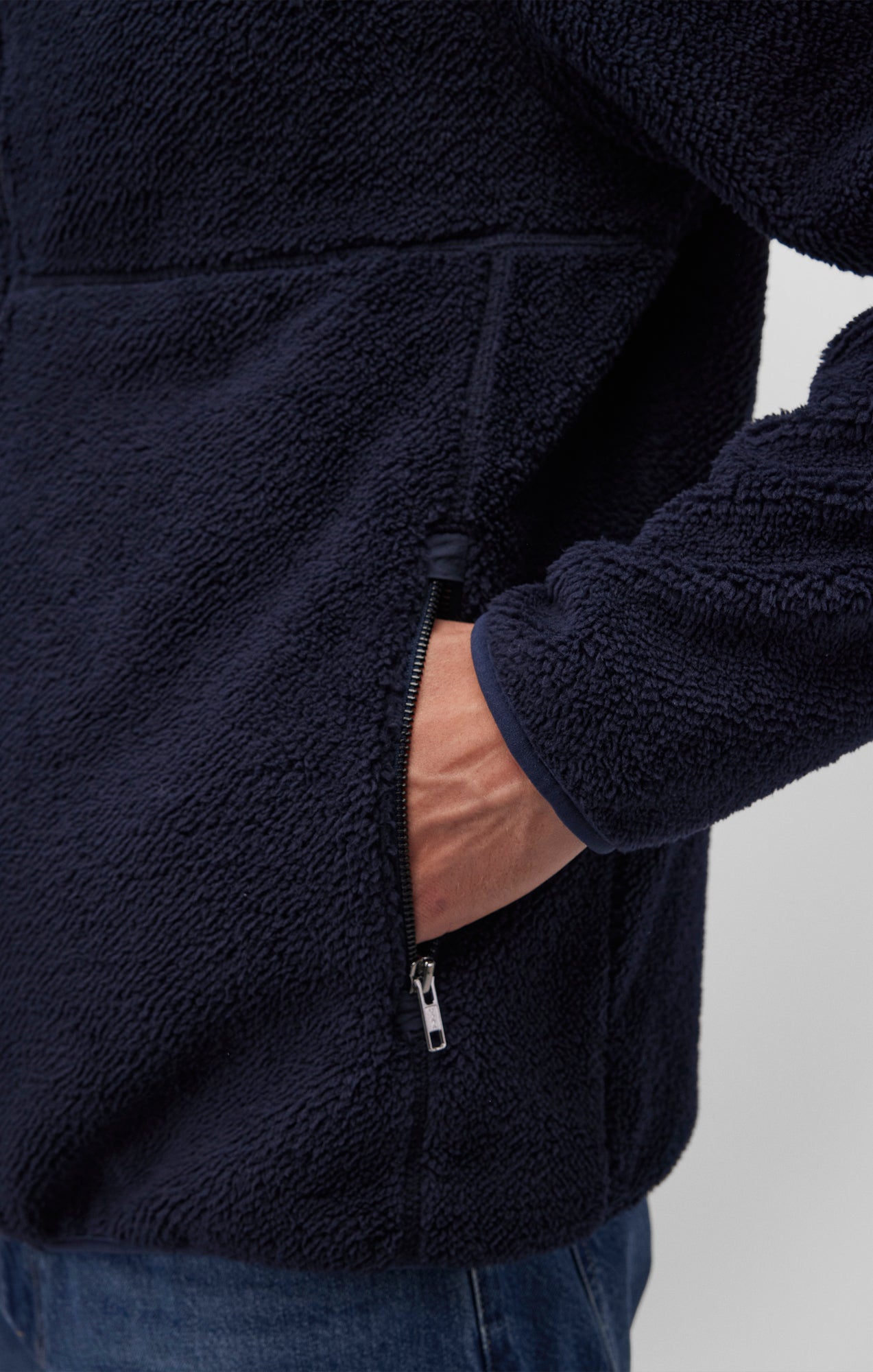FLEECE JACKET IN NAVY BLAZER - Mavi Jeans