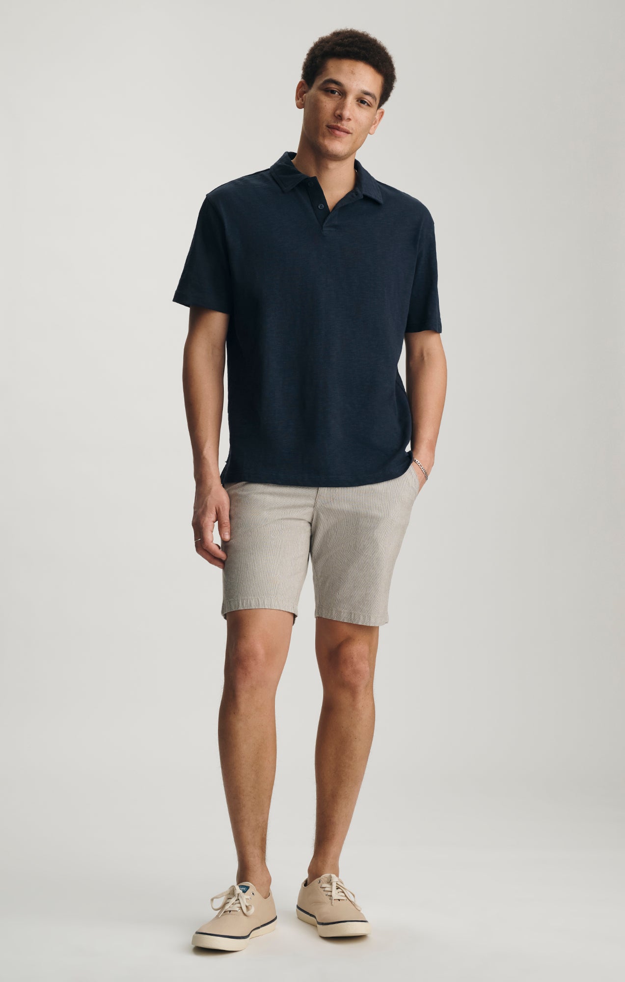 SLUB POLO T-SHIRT IN TOTAL ECLIPSE - Mavi Jeans