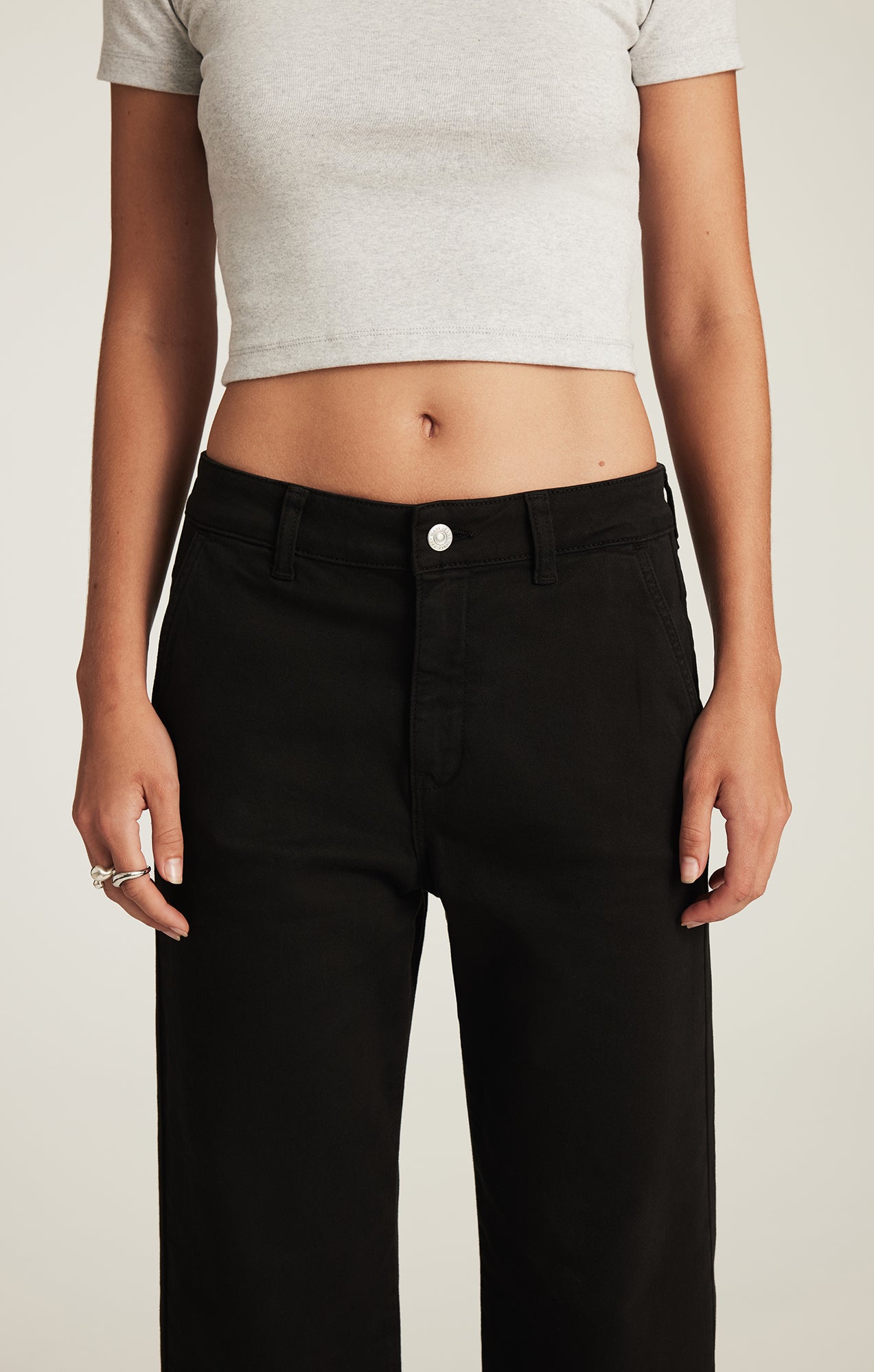 LAUREN STRAIGHT CHINO IN BLACK CASUAL TWILL - Mavi Jeans