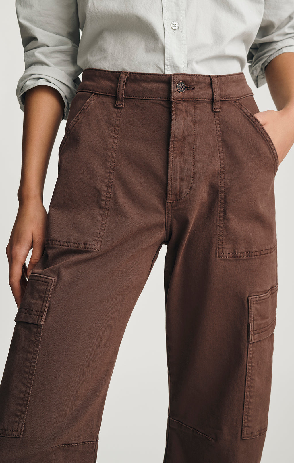 VINNIE BARREL CARGO IN BROWN CASUAL TWILL - Mavi Jeans
