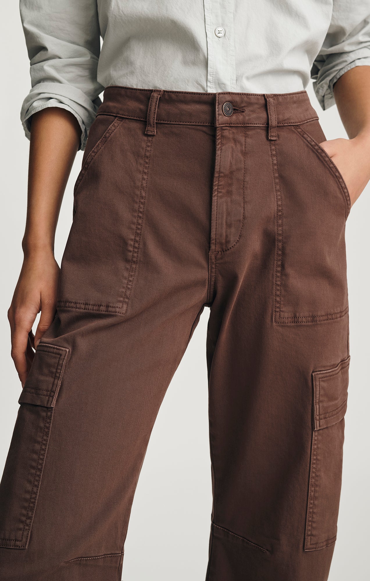 VINNIE BARREL CARGO IN BROWN CASUAL TWILL - Mavi Jeans