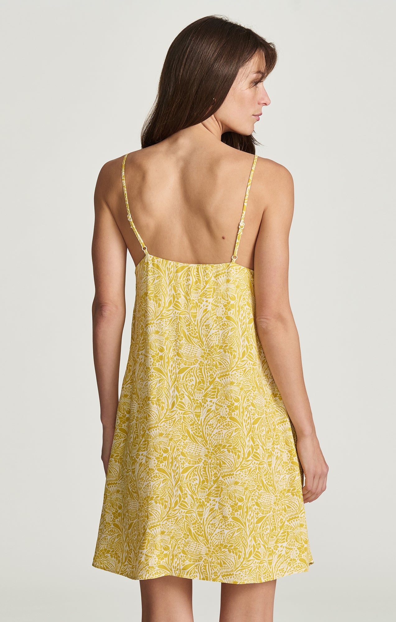 WOVEN CAMI MINI DRESS IN YELLOW FLOWER PRINT - Mavi Jeans
