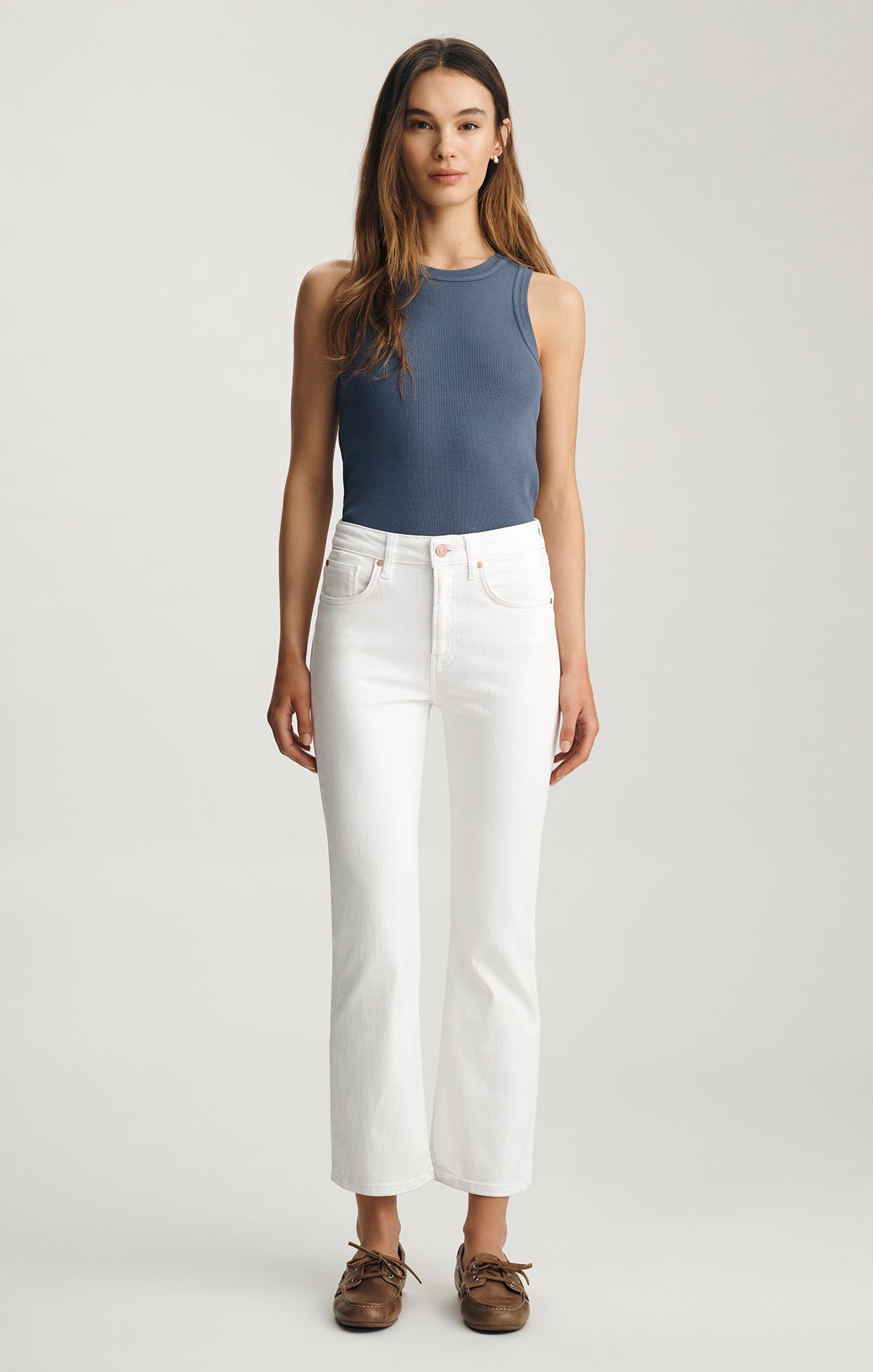 ANIKA CROPPED FLARE IN WHITE FLEX BLUE - Mavi Jeans