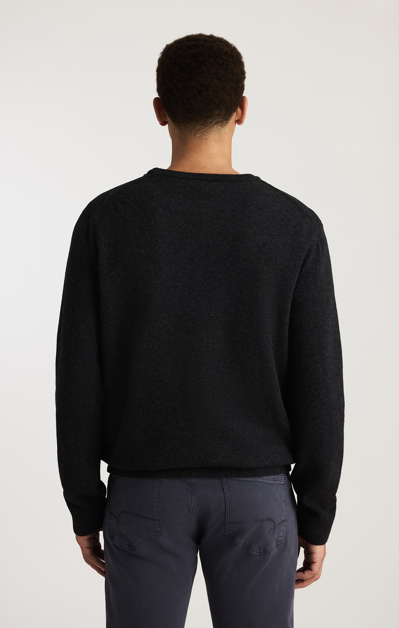 CREW NECK SWEATER IN ANTHRACITE MELANGE - Mavi Jeans