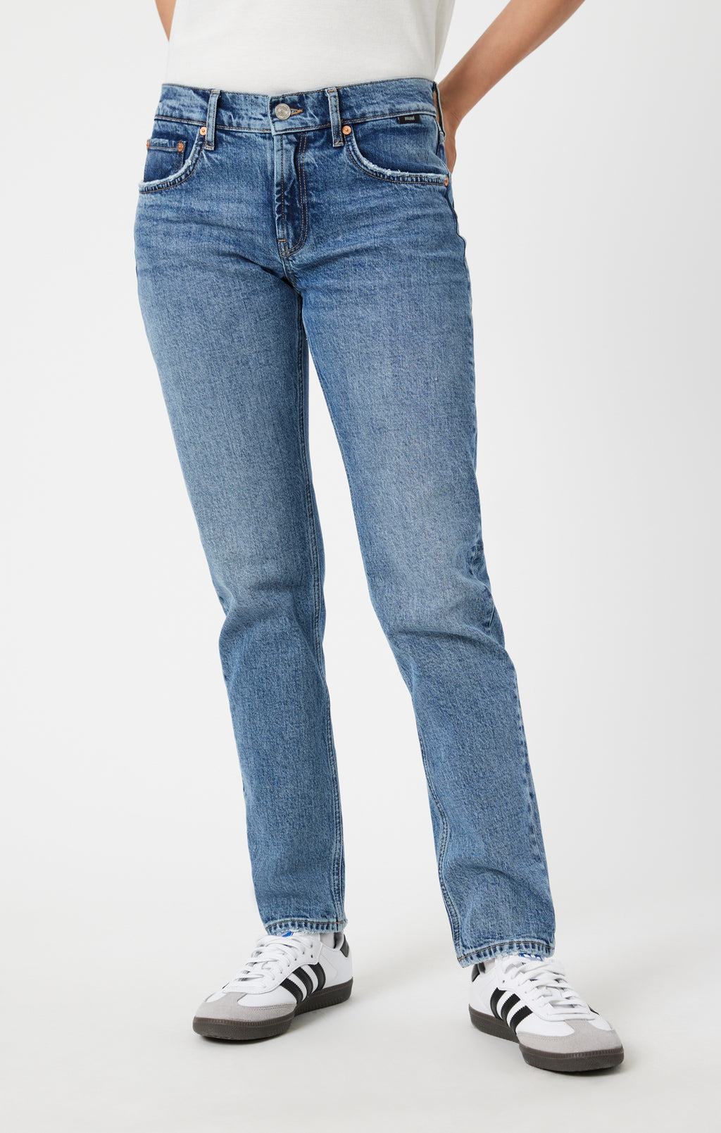 MIRELLA STRAIGHT LEG IN MID BRUSHED CLASSIC BLUE - Mavi Jeans