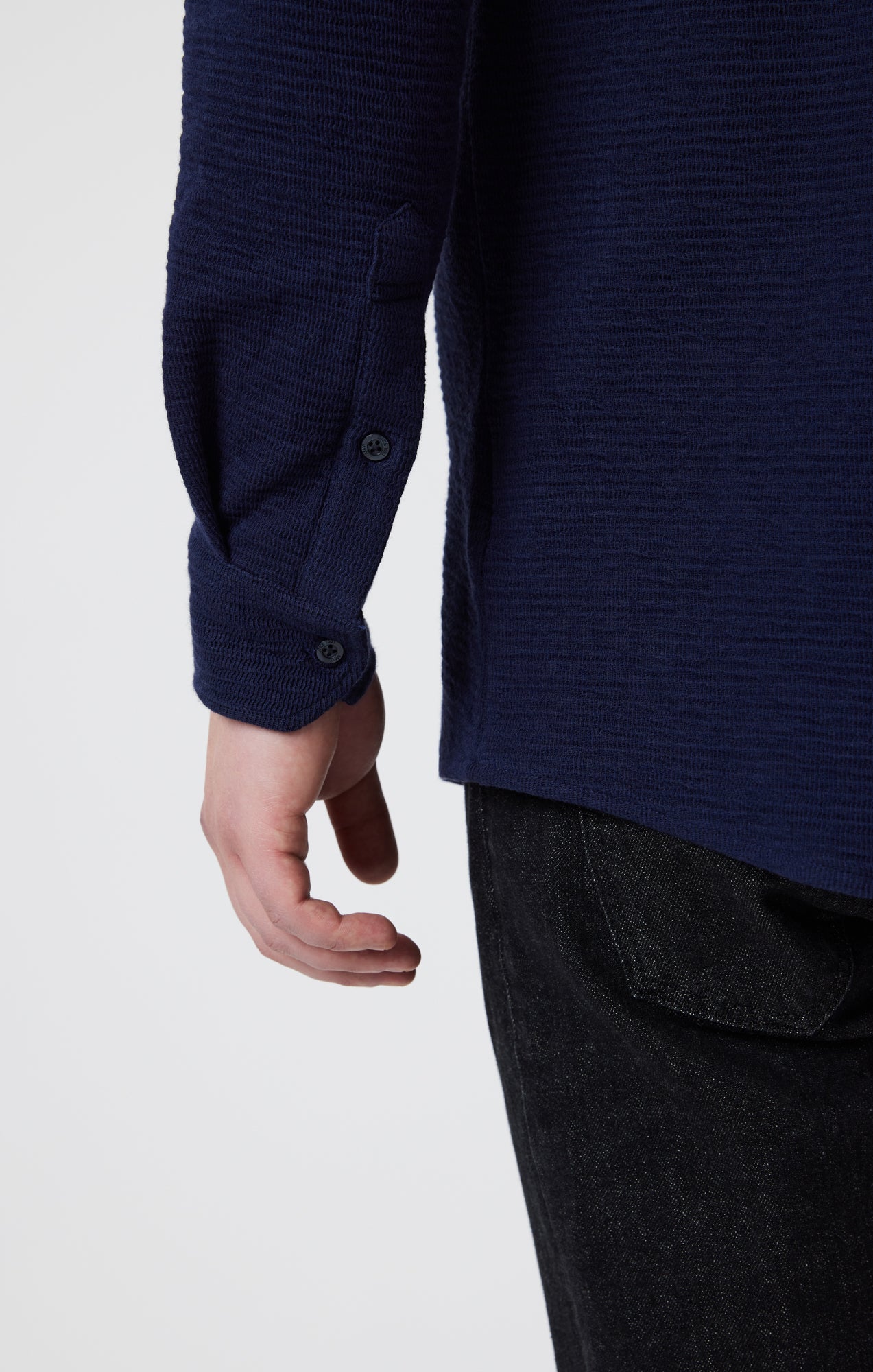 BUTTON-UP LONG SLEEVE SHIRT IN MARITIME BLUE - Mavi Jeans