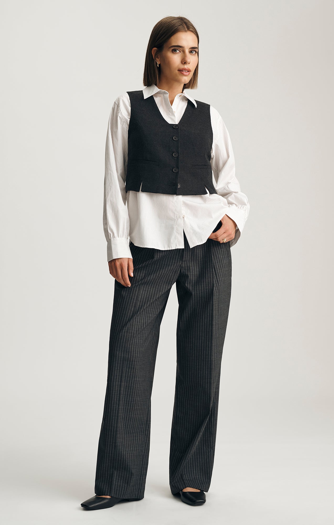 EDITION BUTTON-UP VEST IN ANTRASIT MELANGE - Mavi Jeans