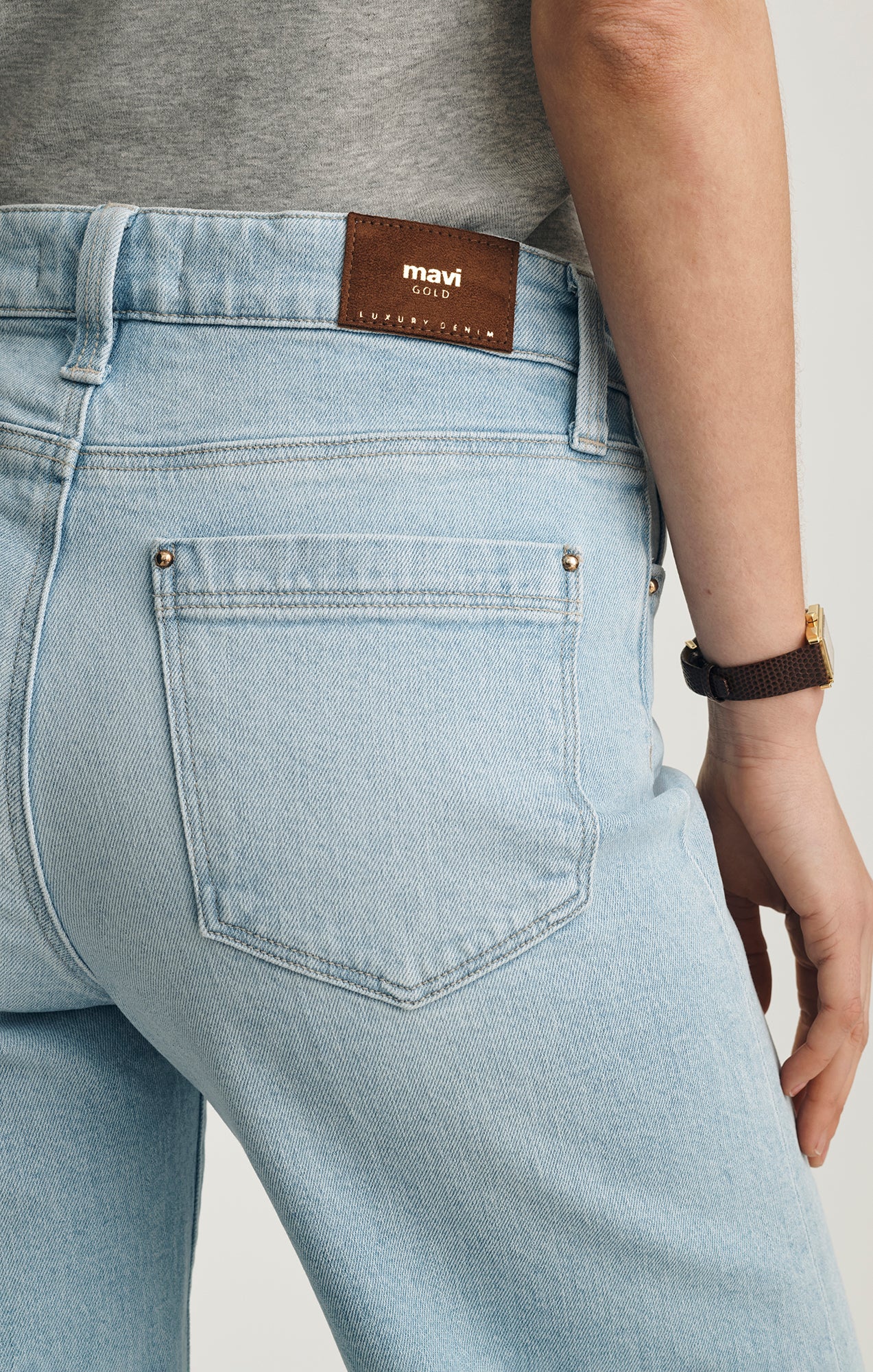 PALOMA WIDE LEG IN LIGHT BRUSHED GOLD PREMIUM - Mavi Jeans