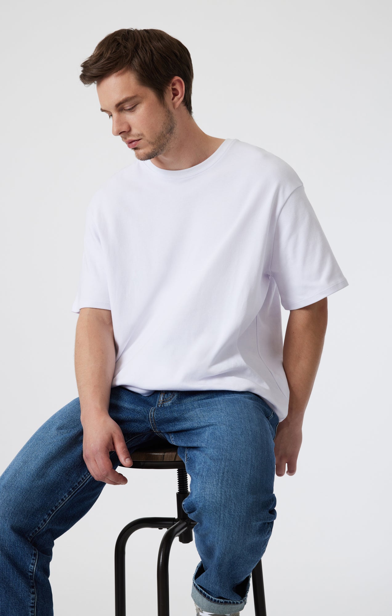 DROP SHOULDER T-SHIRT IN WHITE - Mavi Jeans