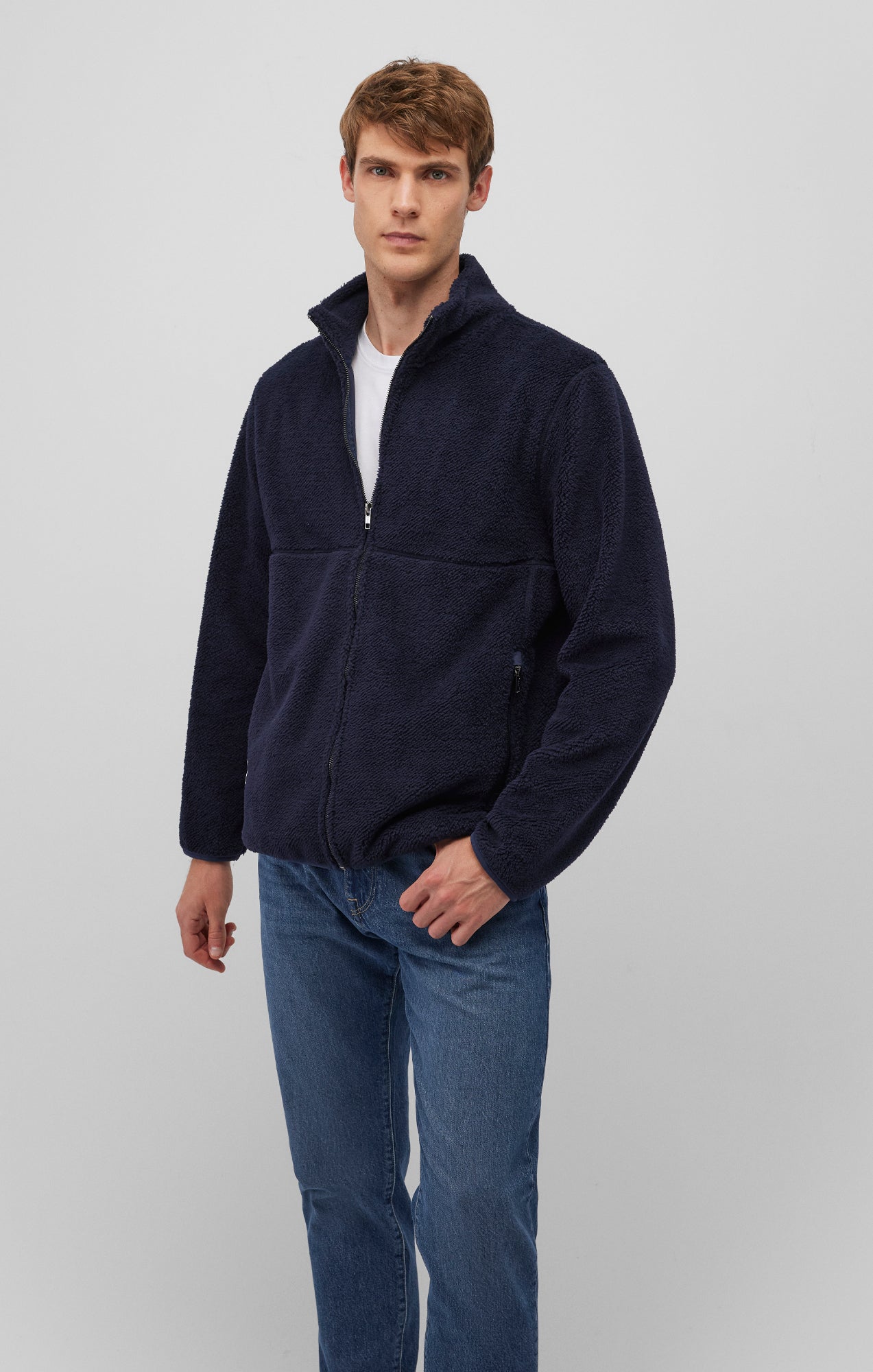 FLEECE JACKET IN NAVY BLAZER - Mavi Jeans