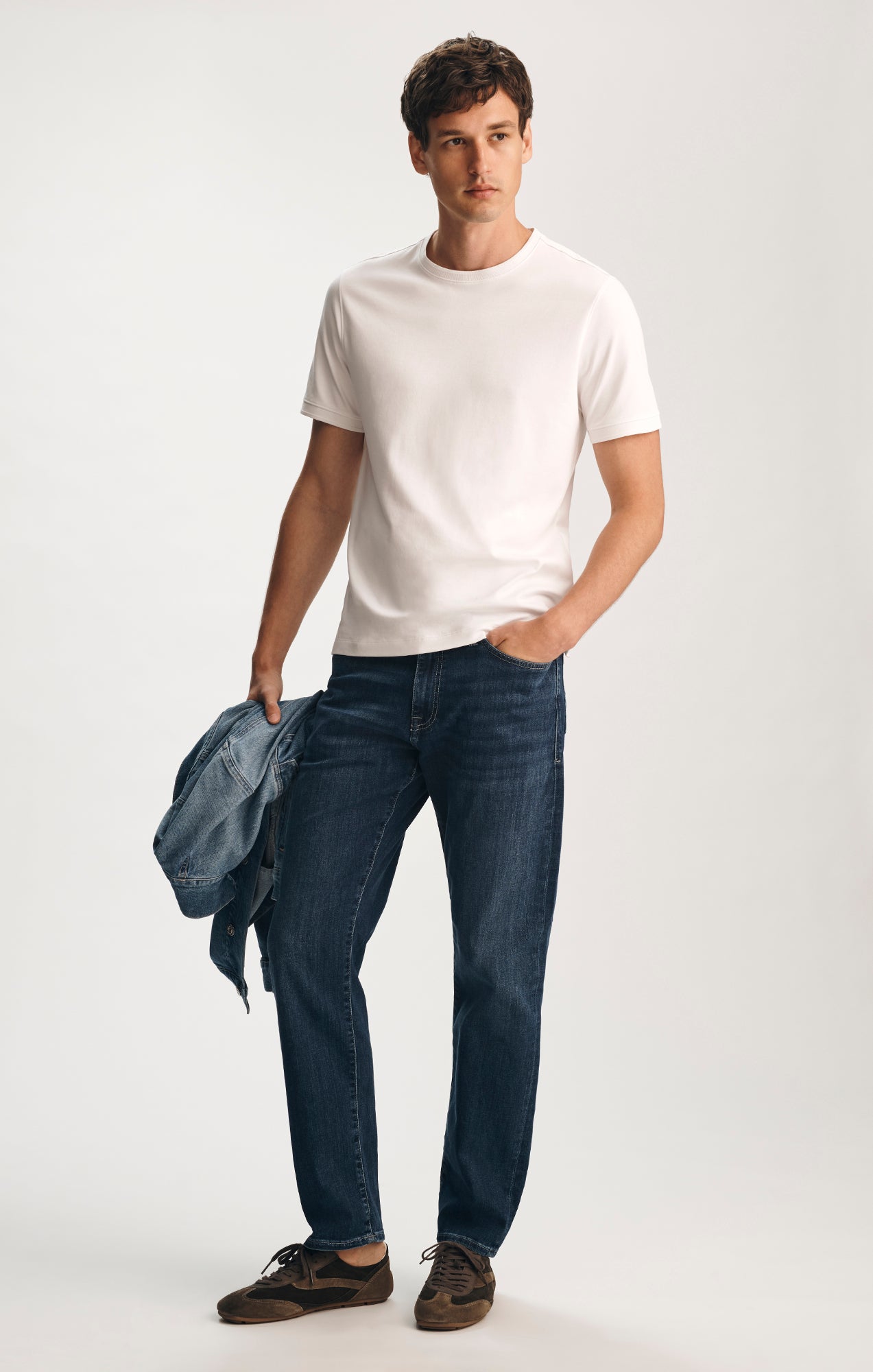 INTERLOCK CREW NECK T-SHIRT IN WHITE - Mavi Jeans