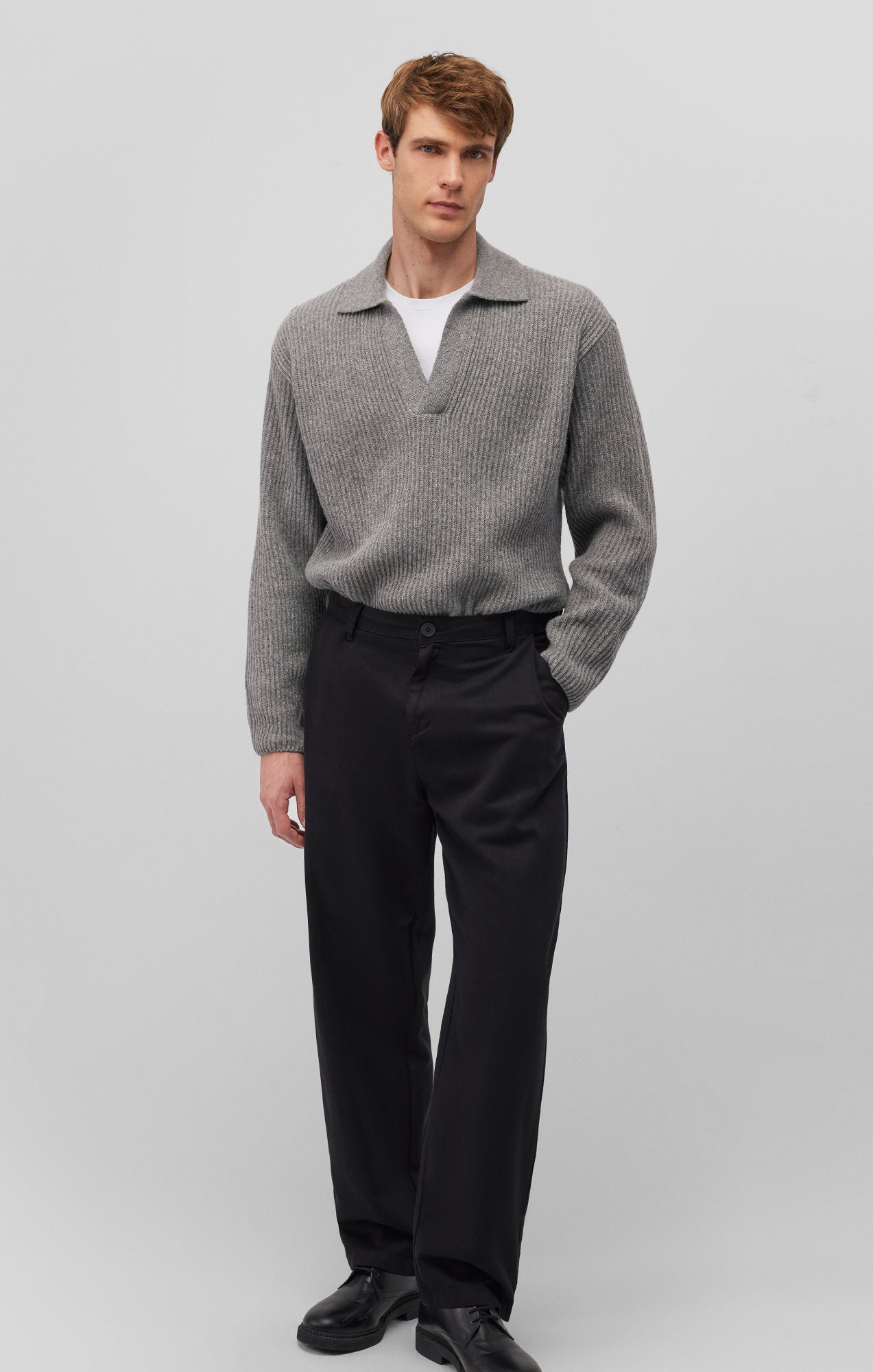 [RECTO] / ☆ 24FW DASHING COLOR POLO SWEATSHIRT/MELANGE GREY 7264f5516f45d7d51e431fa8280e40