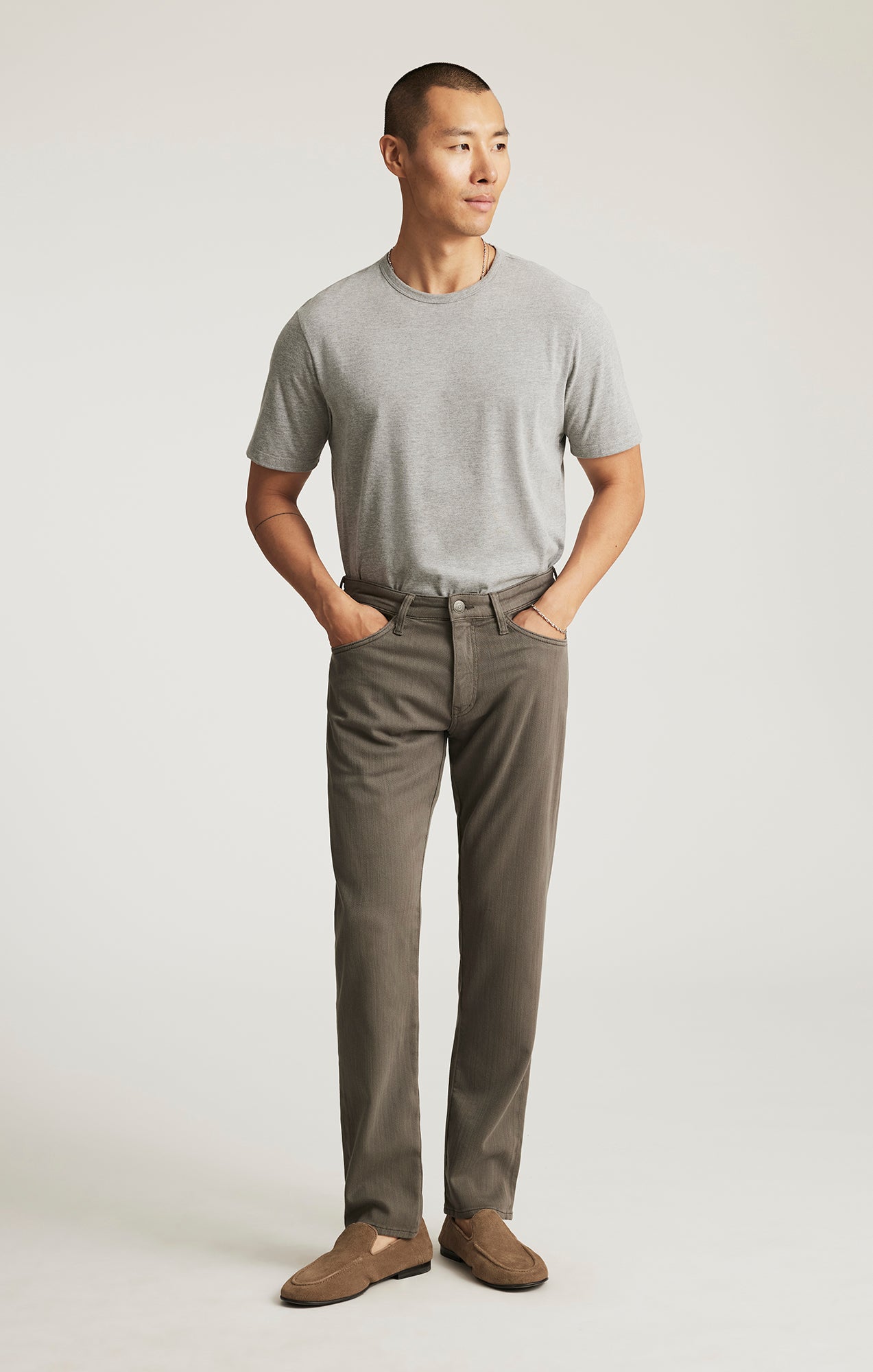 MARCUS SLIM STRAIGHT LEG IN SAGE HERRINGBONE - Mavi Jeans