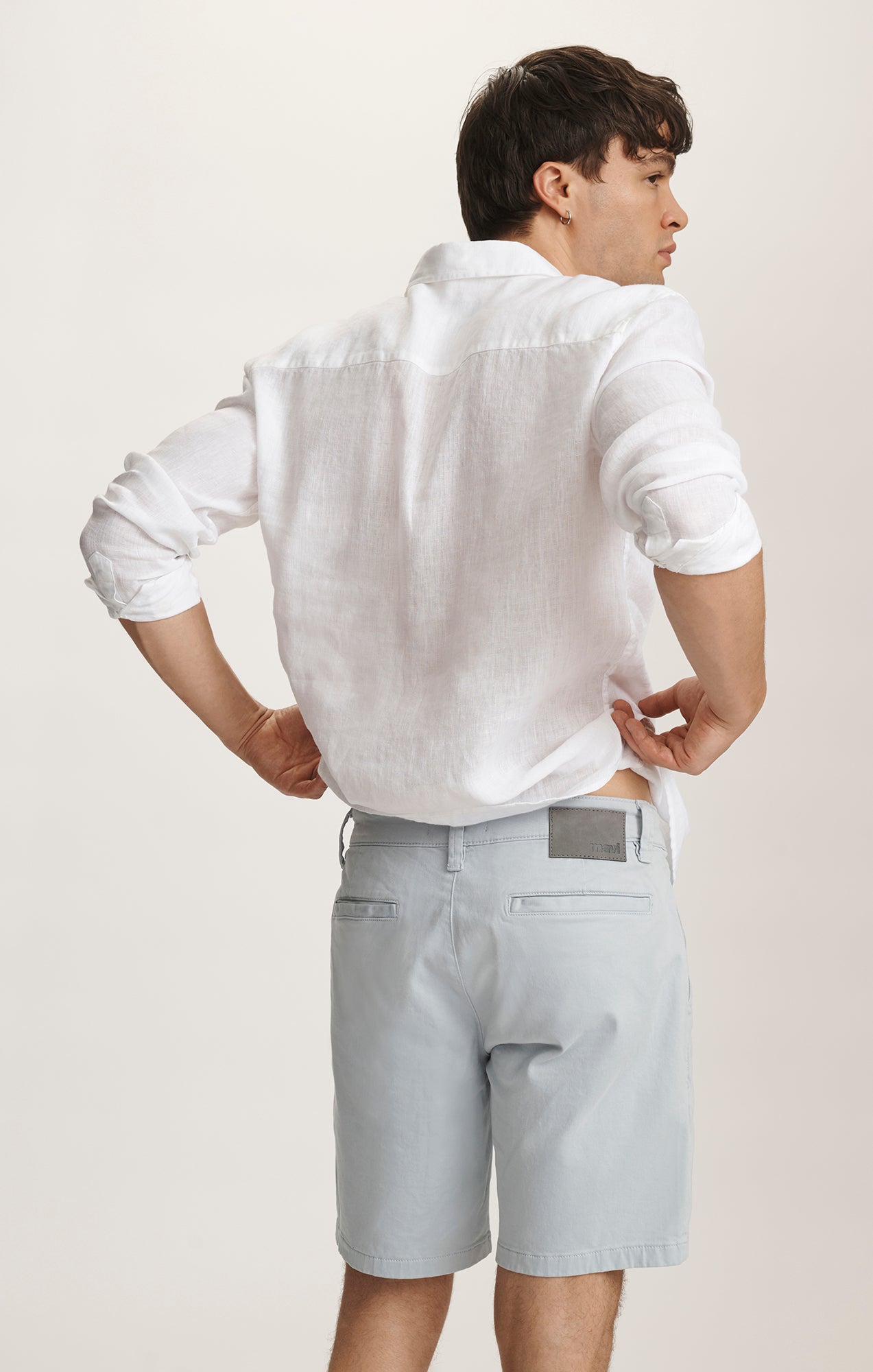 JACOB CROP SHORTS IN ICE BLUE CASUAL TWILL - Mavi Jeans