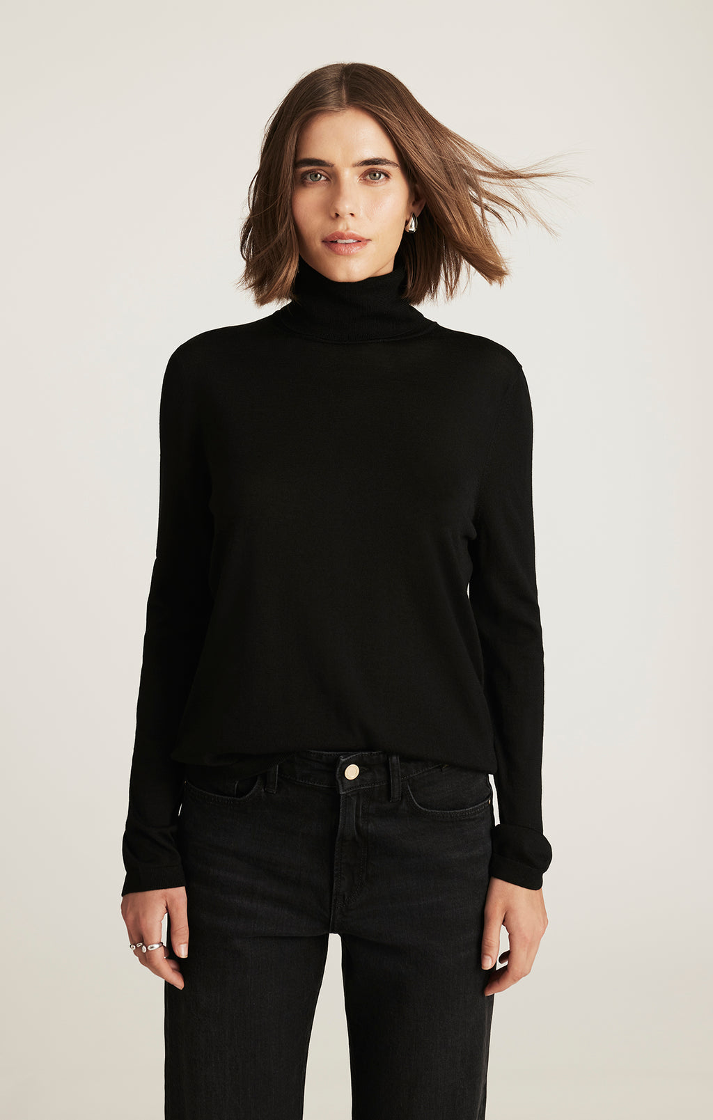 EDITION WOOL TURTLENECK SWEATER IN BLACK - Mavi Jeans