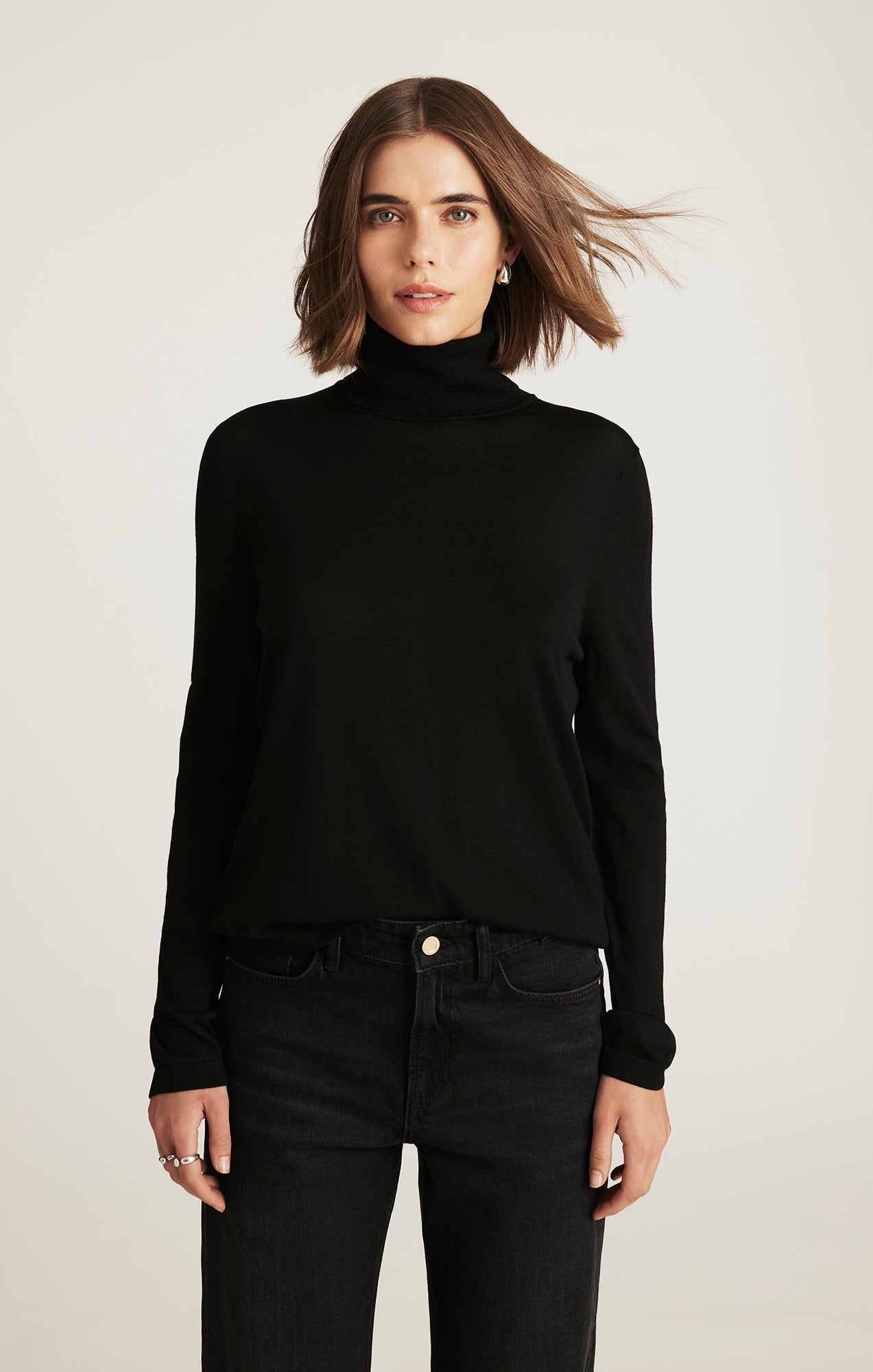 EDITION WOOL TURTLENECK SWEATER IN BLACK - Mavi Jeans