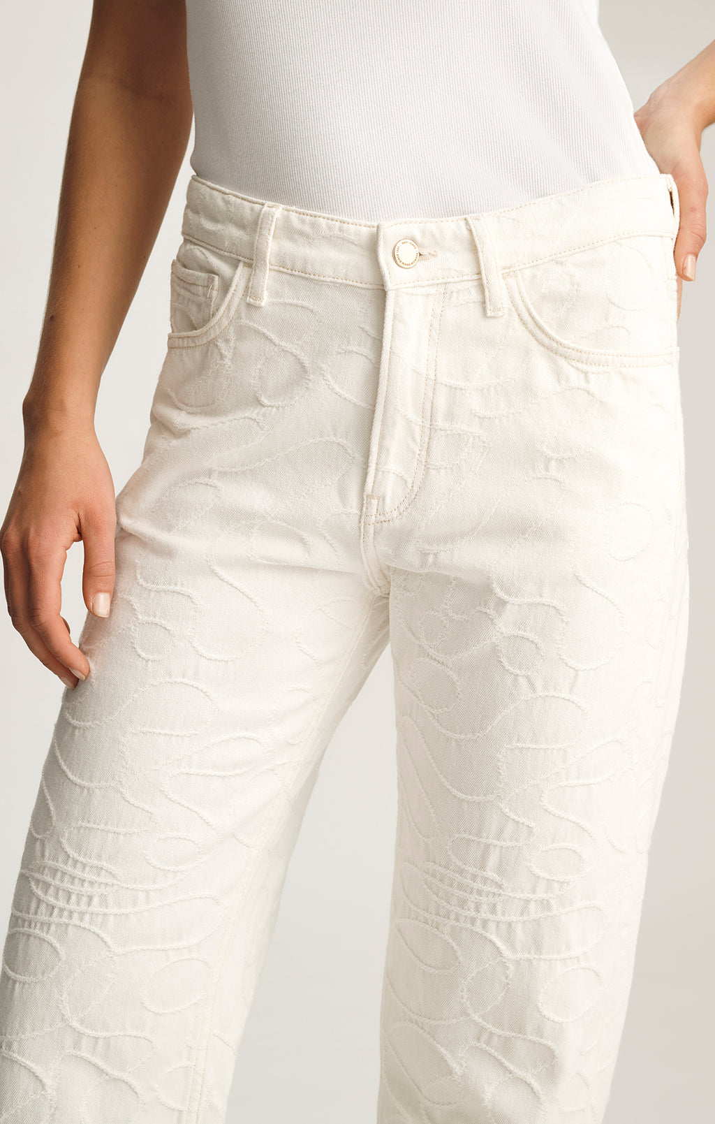 TAYLOR STRAIGHT LEG IN BEIGE EMBROIDERED DENIM - Mavi Jeans