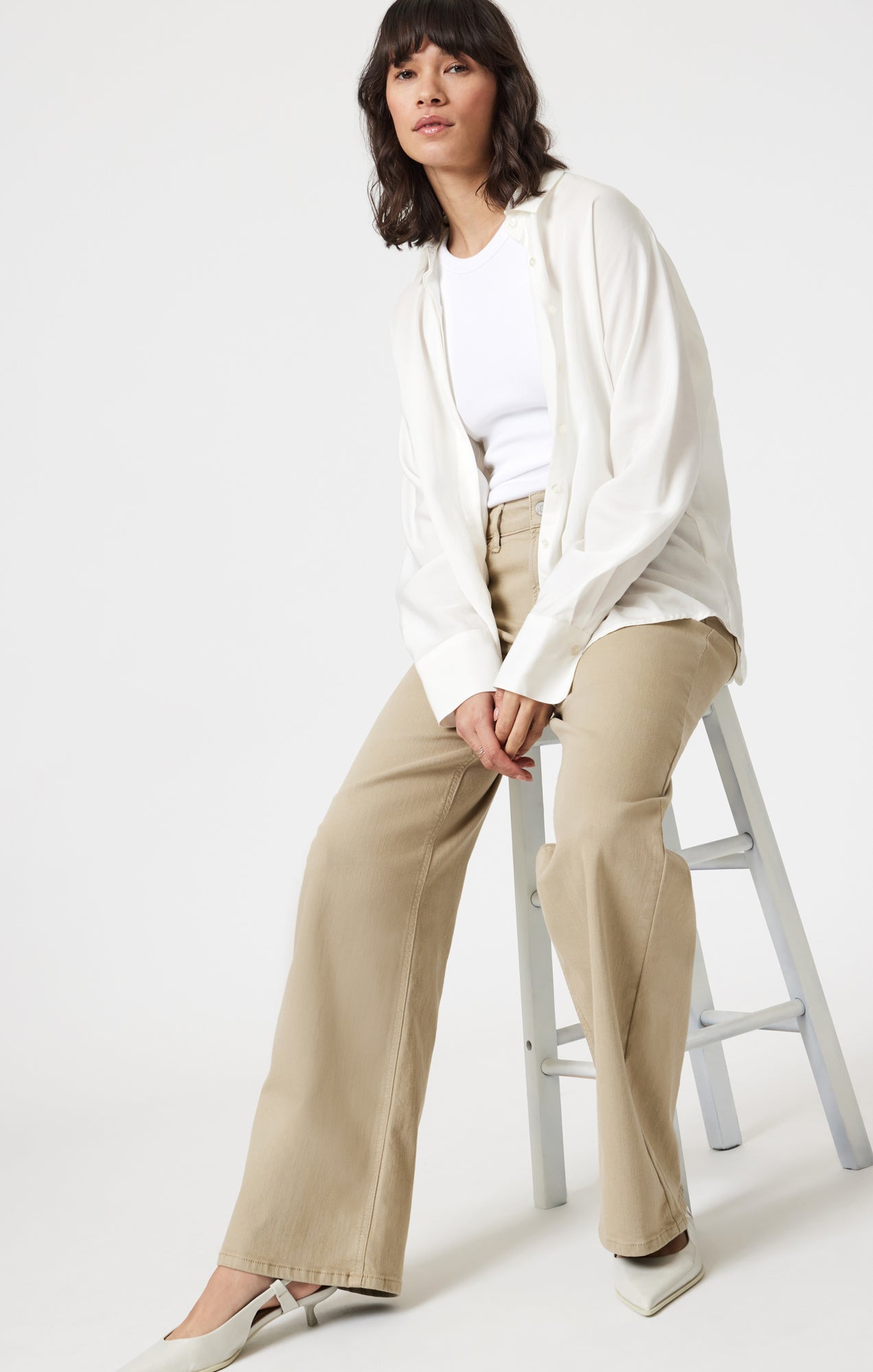 ALENA WIDE LEG IN SAGE GREEN FLEX BLUE - Mavi Jeans
