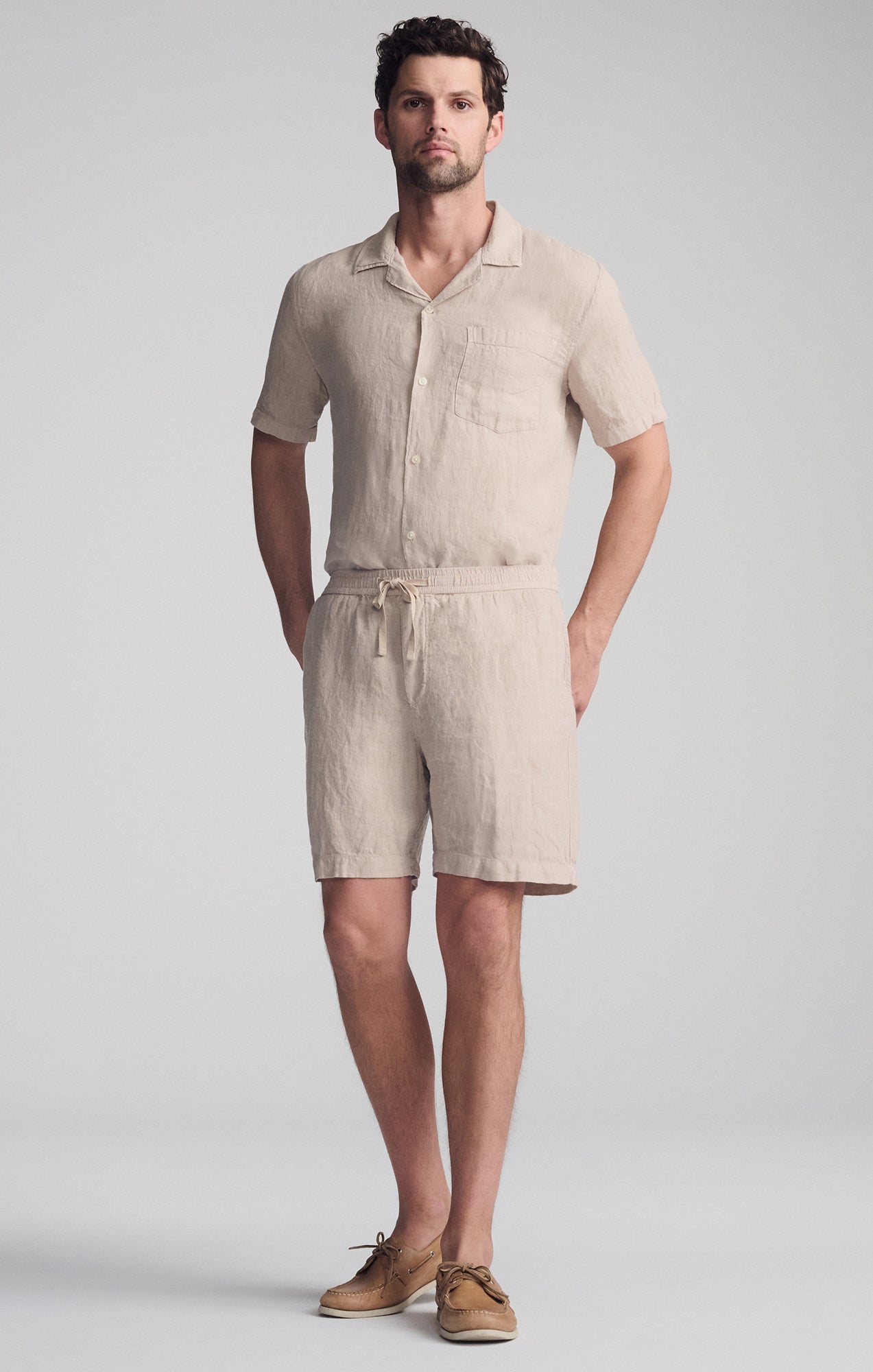 LINEN POCKET SHORTS IN SAND - Mavi Jeans