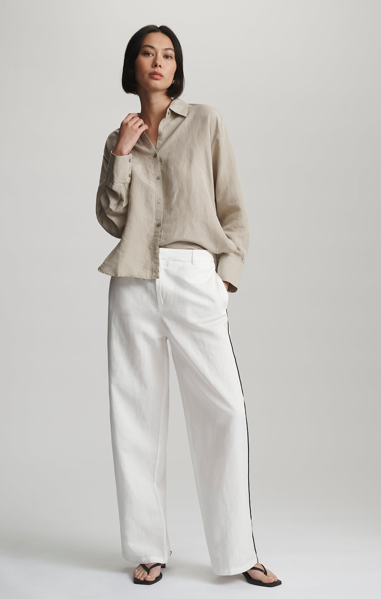 WIDE LEG TENCEL™ PANTS IN COCONUT MILK - Mavi Jeans