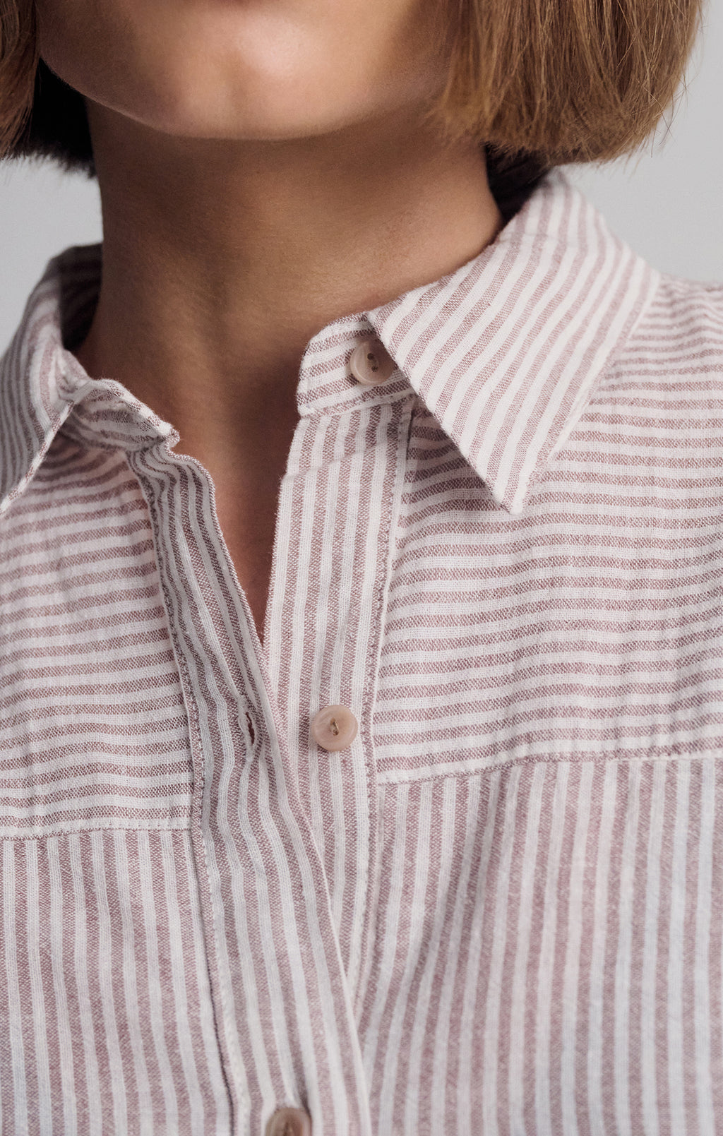 CASUAL BUTTON-UP SHIRT IN NUTMEG STRIPE - Mavi Jeans