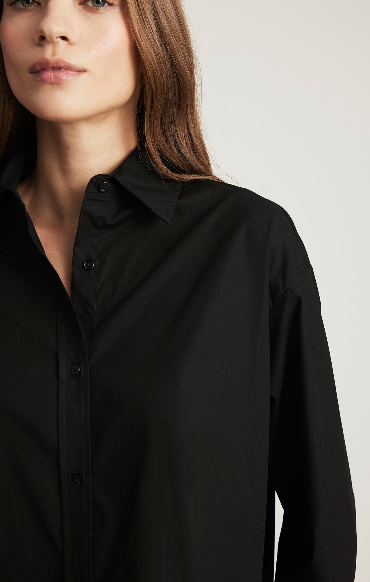 LONG SLEEVE BUTTON-UP SHIRT IN BLACK - Mavi Jeans